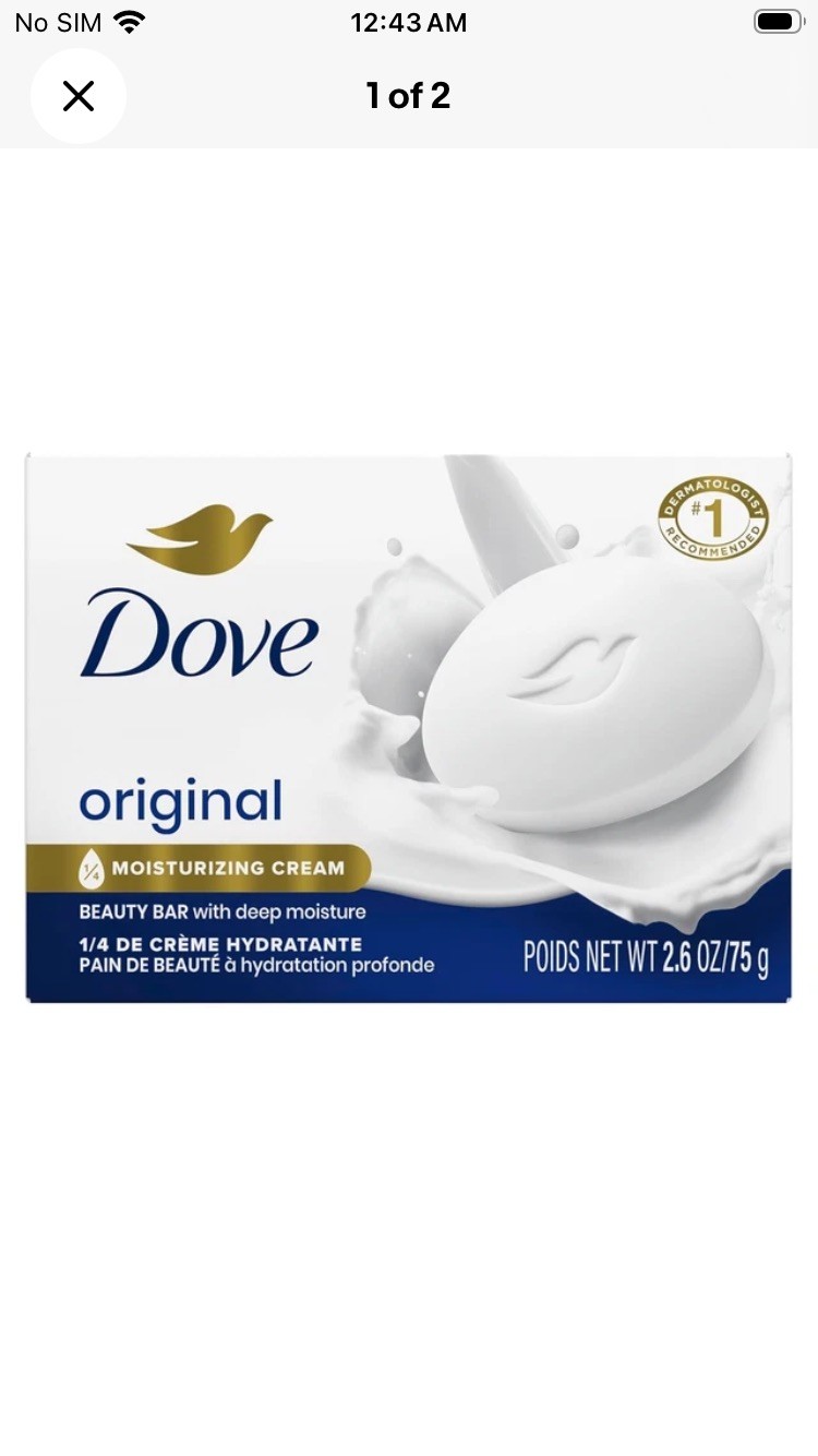 SET Of 2 Dove Bar Soap With Moisturizing Cream 2.6 oz