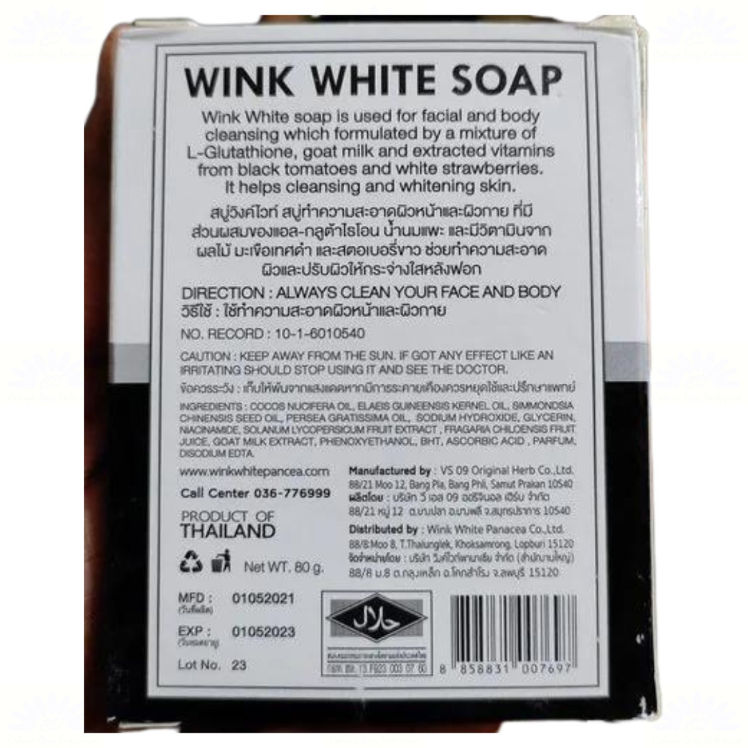 5 X Wink White Soap 80g Gluta Whitening Body Pure Face Lightening Skin Cleansing
