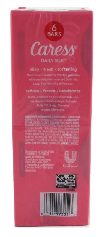 Caress Bar Soap Daily Silk Moisturizing 6 Count 3.75 Ounce