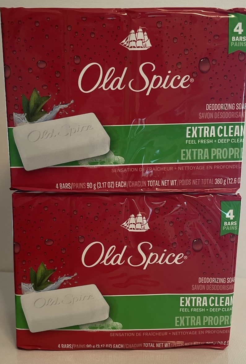 8 Old Spice Extra Clean Deodorizing Soap Feel Fresh Deep Clean 3.17 oz-(4pk x 2)