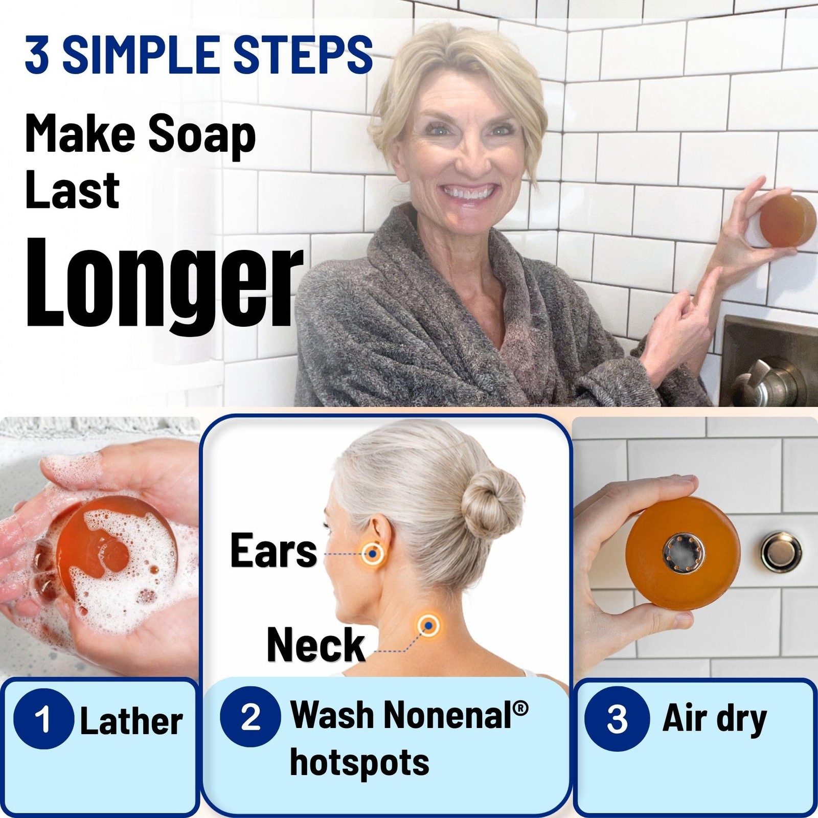 Clinical Persimmon Soap Bar for Old People Smell – Nonenal® Solution – Japane…