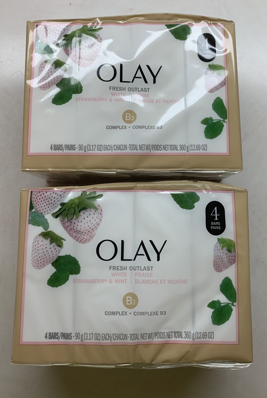 Olay Fresh Outlast White Strawberry & Mint Bar Soap – 8 Total, Sealed