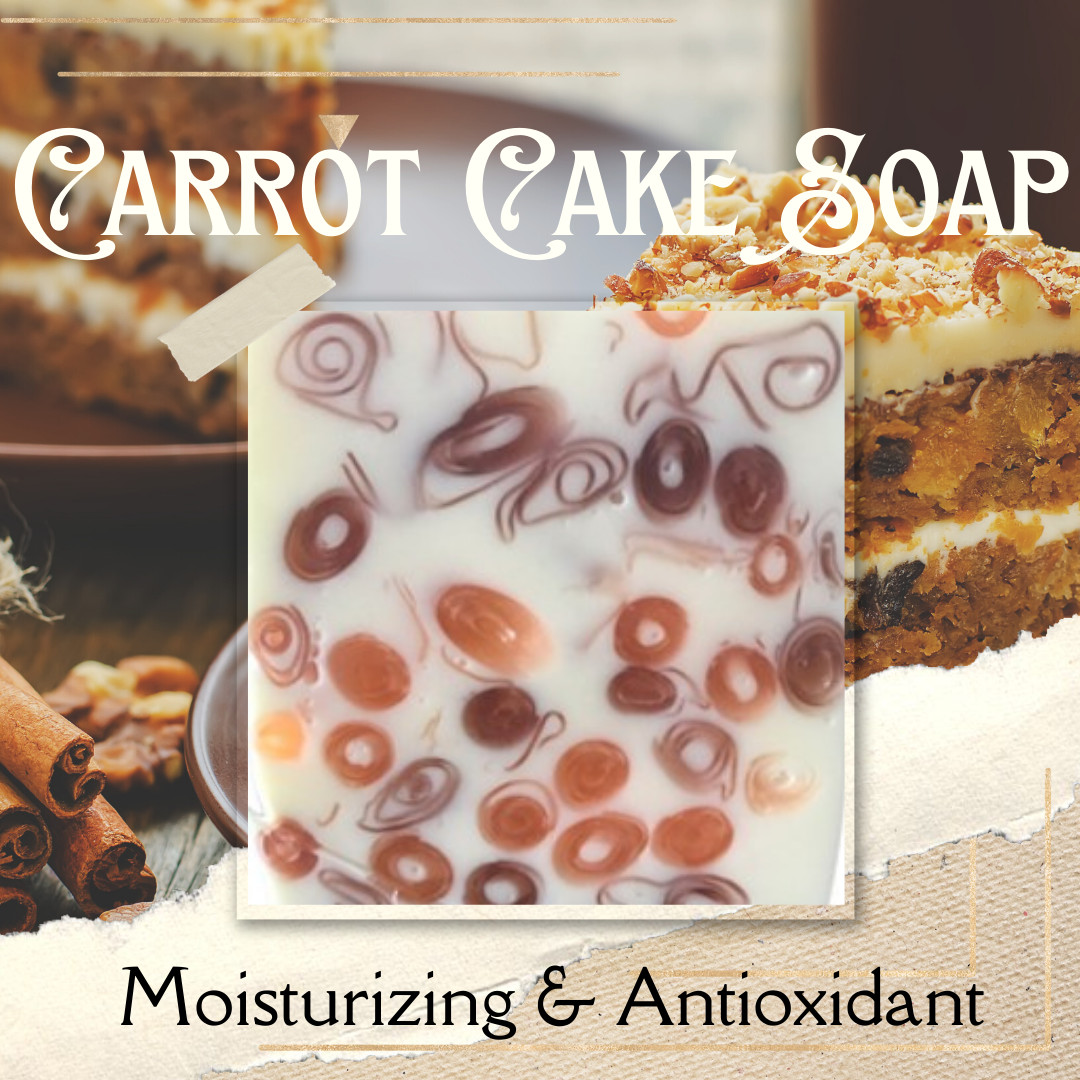 Handmade Carrot Cake Soap. Moisturizing, Antioxidant.