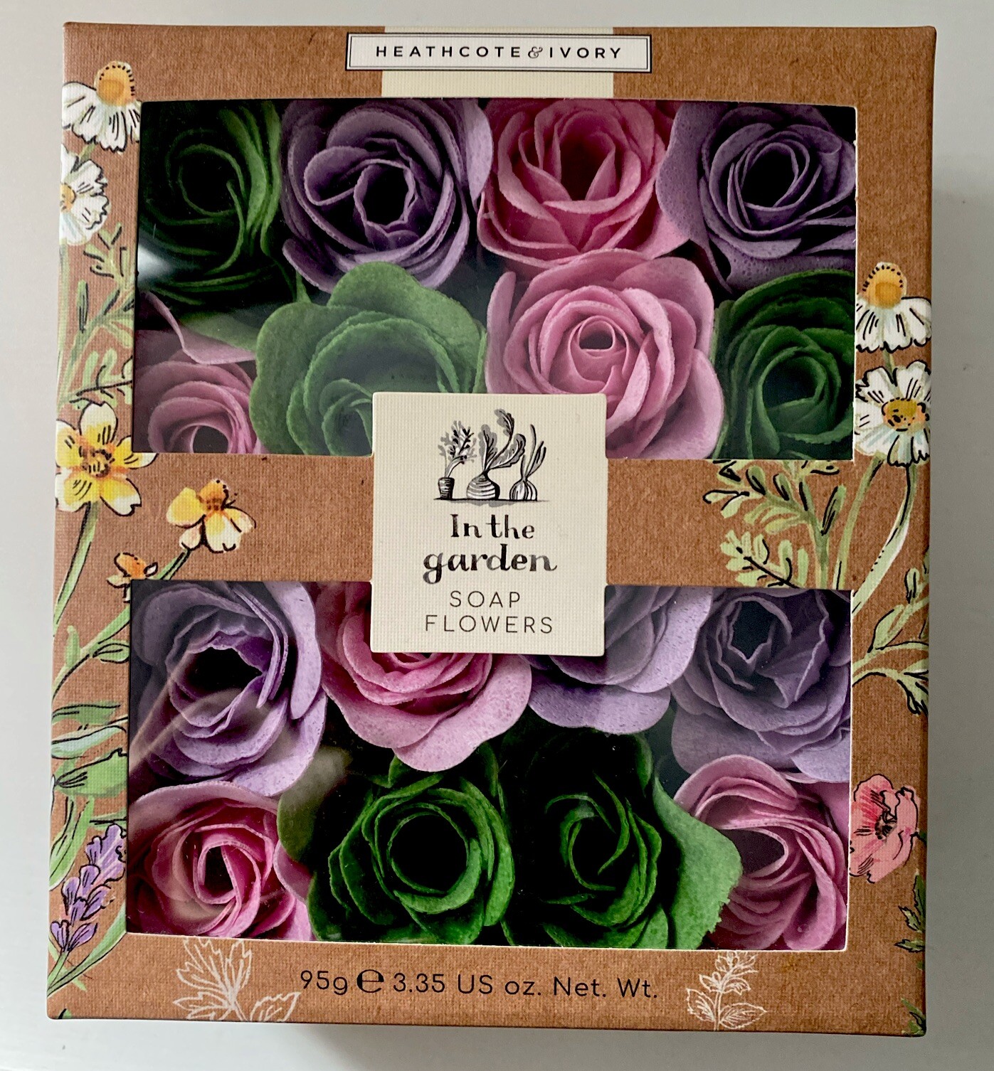 Heathcote & Ivory IN THE GARDEN Bath Soap Flowers Sweet Rhubarb & Lilac Blossoms