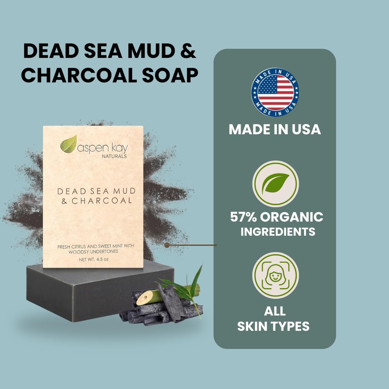Dead Sea Mud & Charcoal Soap Bar 6-Pack