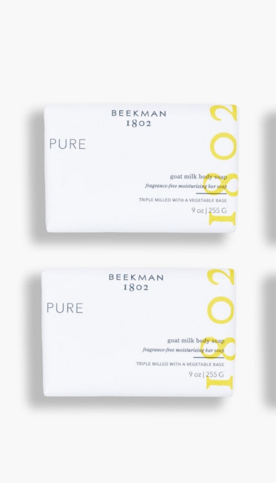 BEEKMAN 1802 Pure Goat Milk 9 oz Bar Soap Set of 2 Fragrance Free NEW