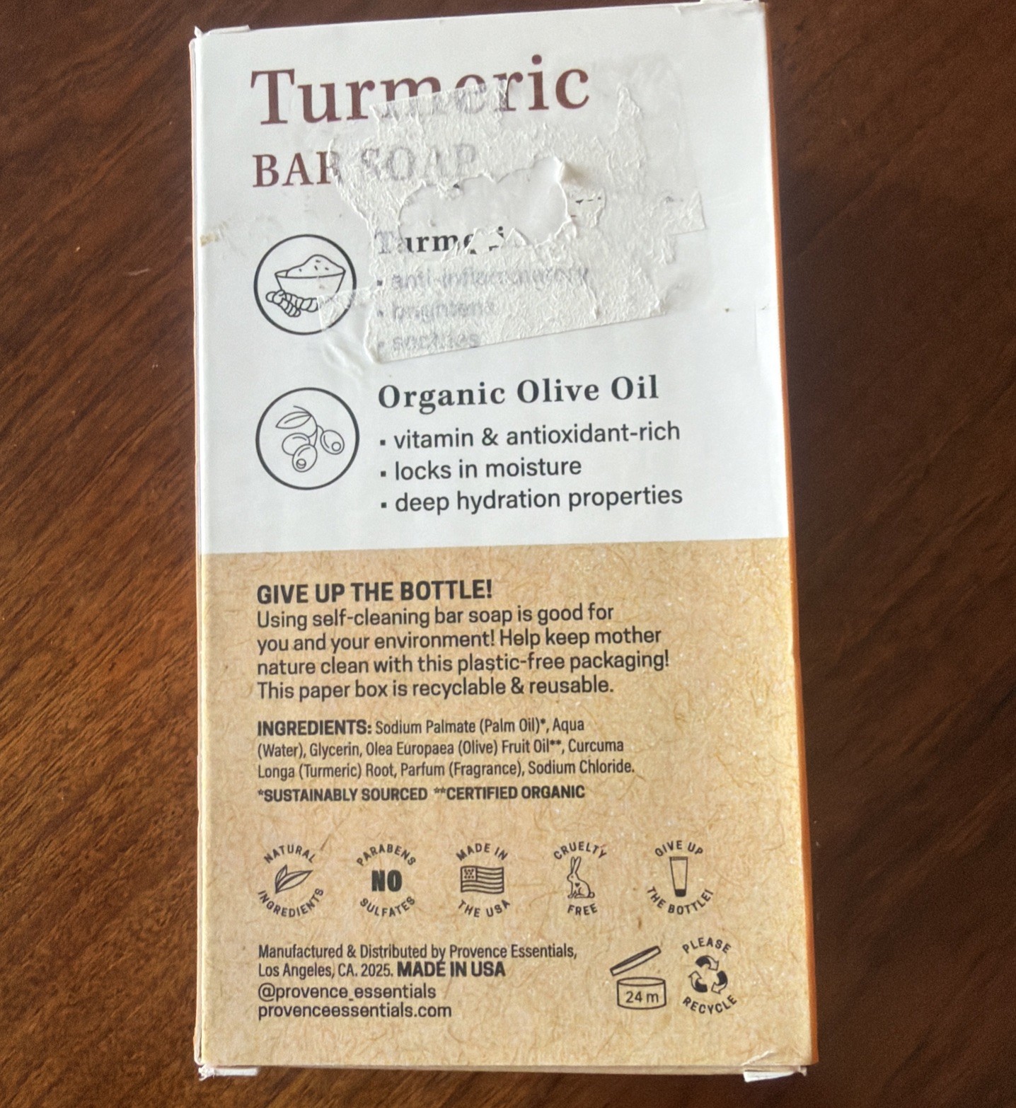 PROVENCE ESSENTIALS Turmeric Bar Soap Made With All-Natural Ingredients – NEW