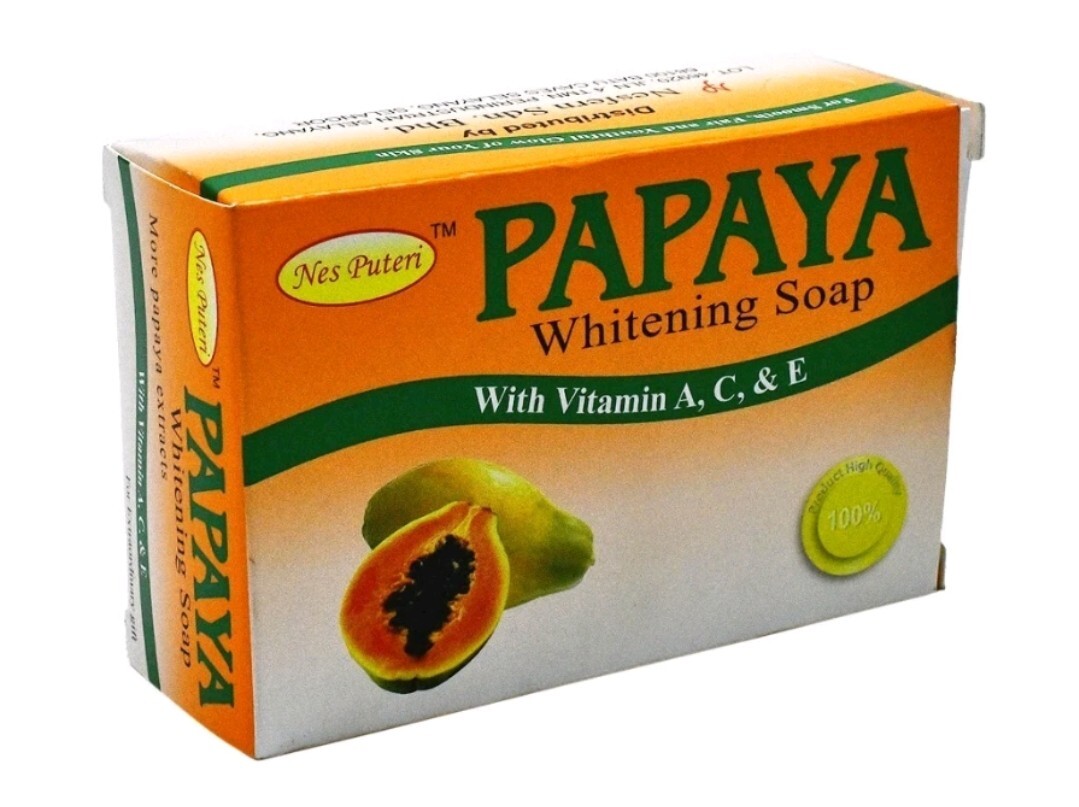 2pc Papaya Whitening Soap Nes Puteri Papaya Extract Vitamin A C & E Organic DHL