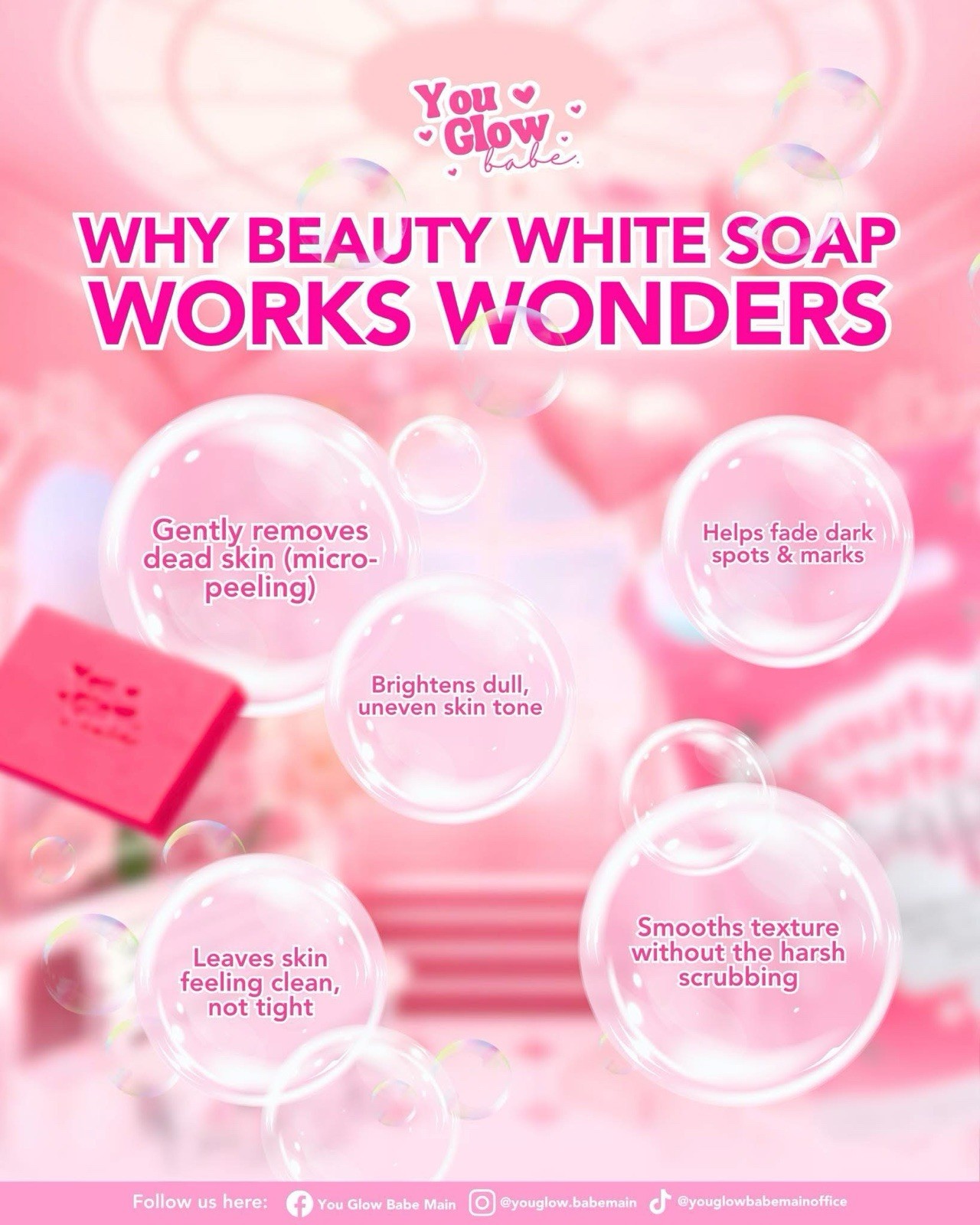 Beauty White Soap by You Glow Babe, 5 Bars x 70g