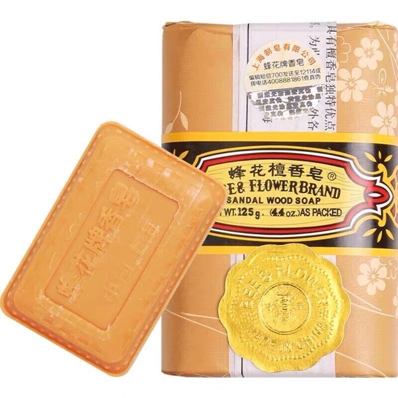 3PCS Soap Sandalwood Bee & Flower Shanghai Sulfur Oil-Control Acne Treatment AU