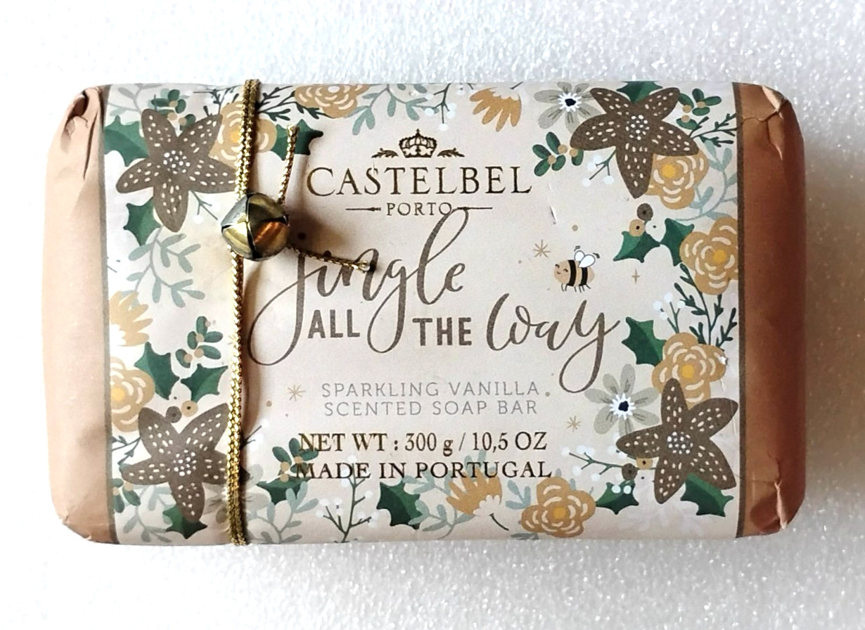 Castelbel Porto Jingle All The Way Soap Bar Sparkling Vanilla 10.5oz Bell New