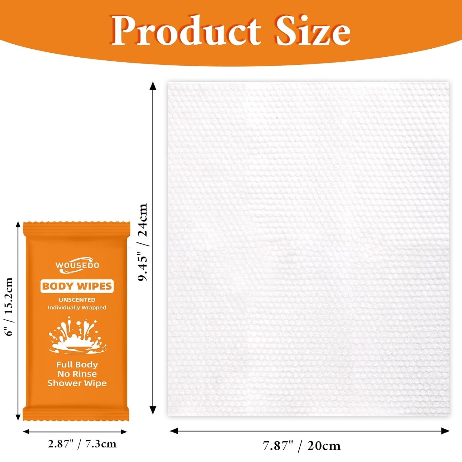 300 Pcs Ultra Thick Soft Large Body Wipes Individually Wrapped7.87 x 9.45,Sho…