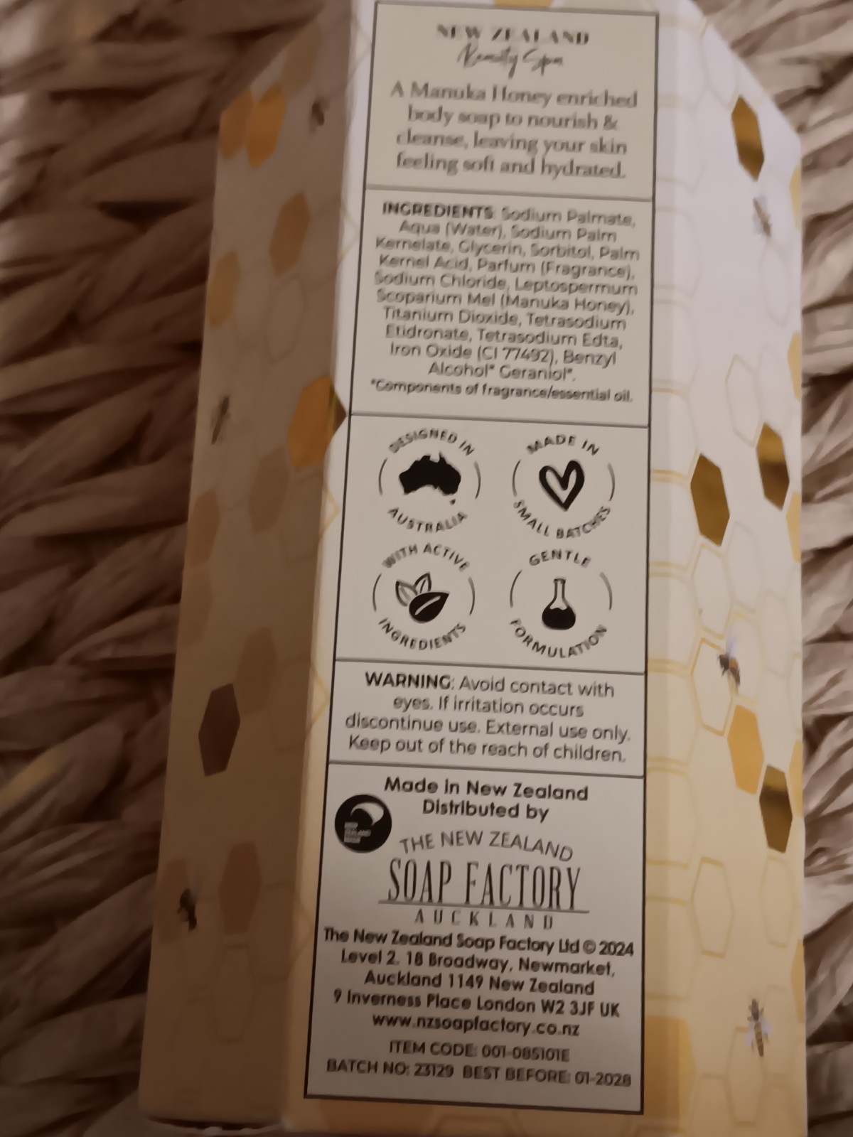 New Zealand Beauty Spa Natural Manuka Honey Moisturizing Soap x 2 pack