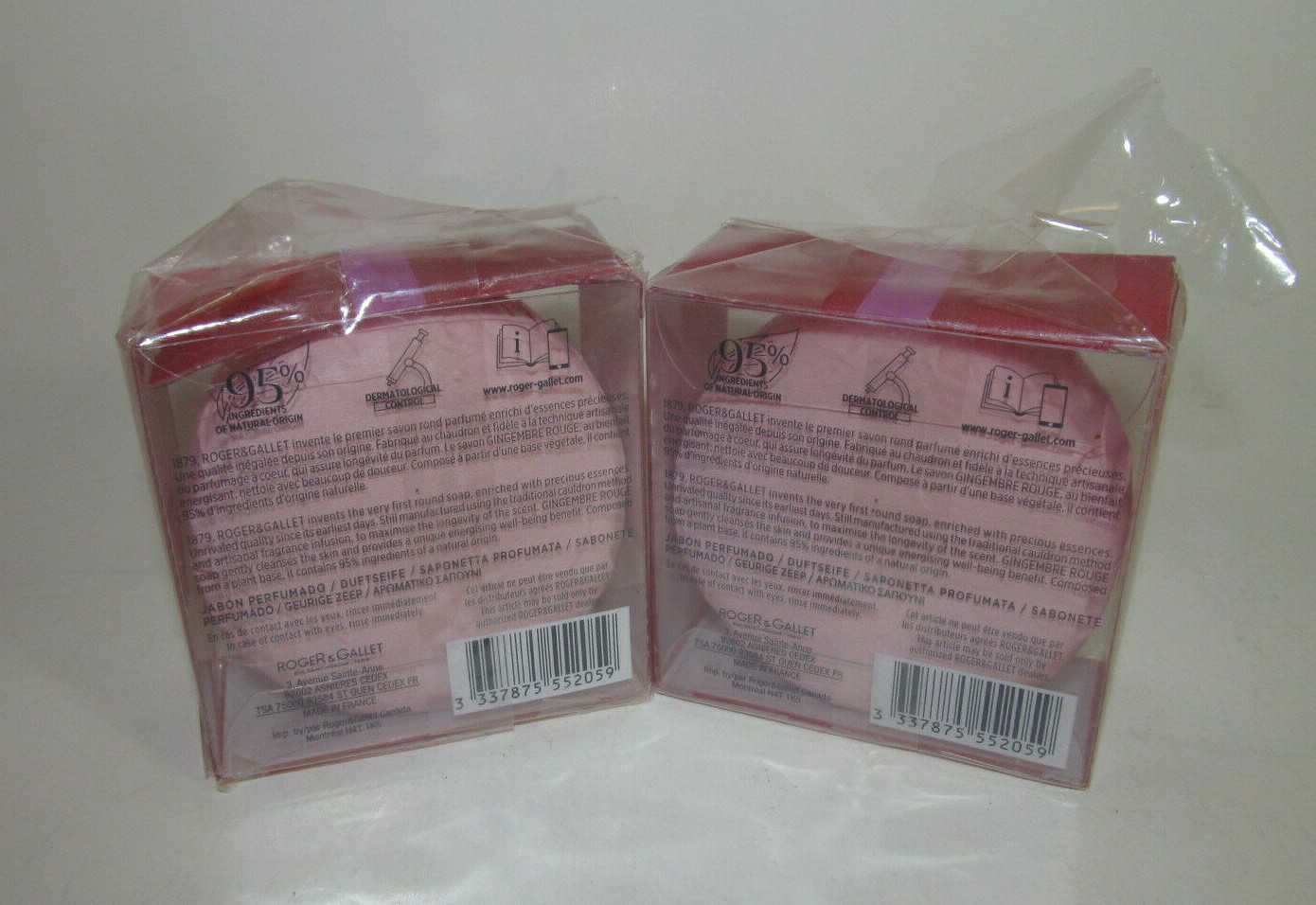 Brand NEW Roger & Gallet Gingembre Rouge Perfumed Soap 2 X 100g *US SELLER*