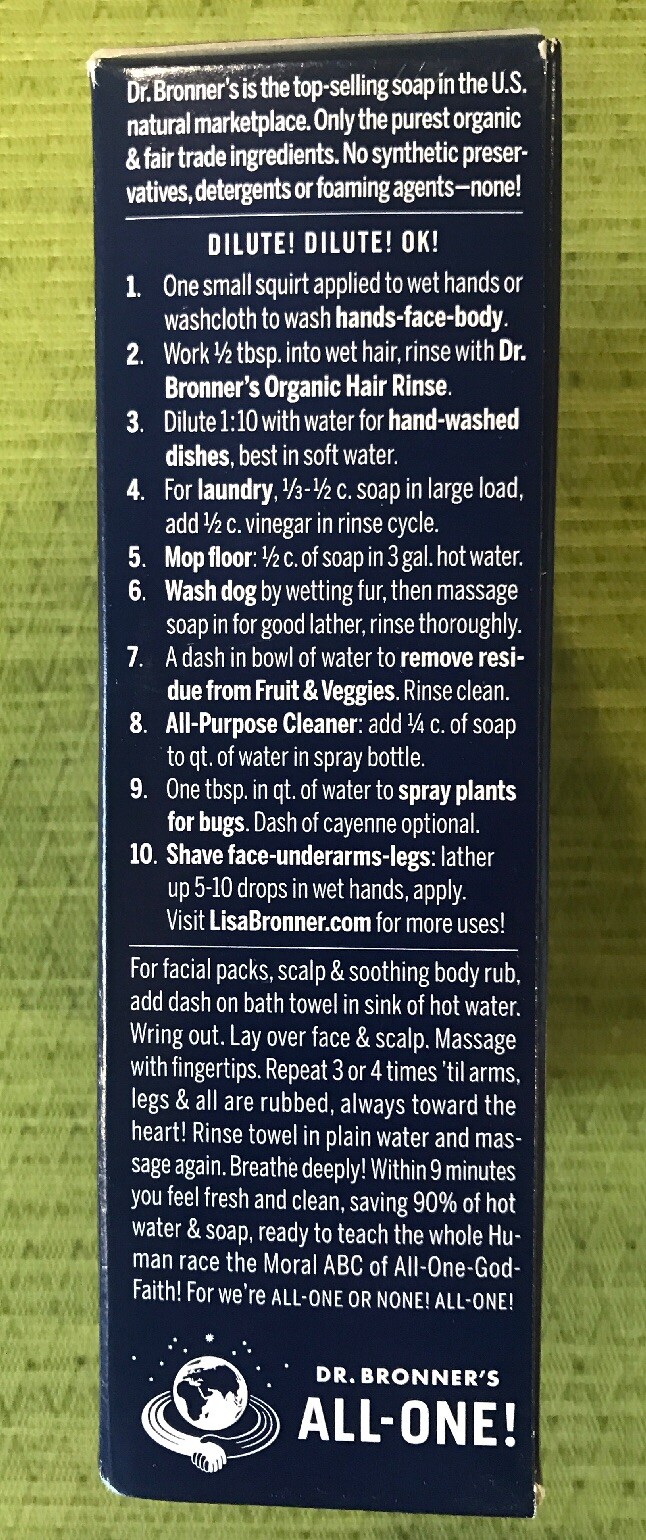 Dr Bronners, Liquid Soap Gift Set Peppermint Lavender Scrub Pad Organic
