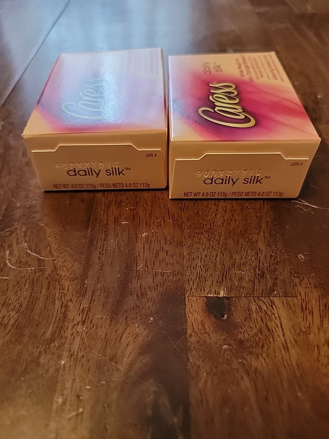CARESS/DAILY SILK/WHITE PEACH & SILKY ORANGE BLOSSOM/BAR SOAP/Lot Of 3. New