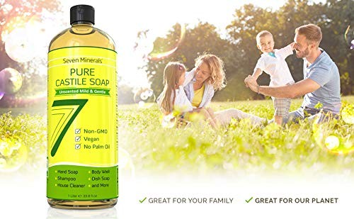 Seven Minerals Castile Soap 33.8 fl oz – Unscented Palm Oil-Free Vegan