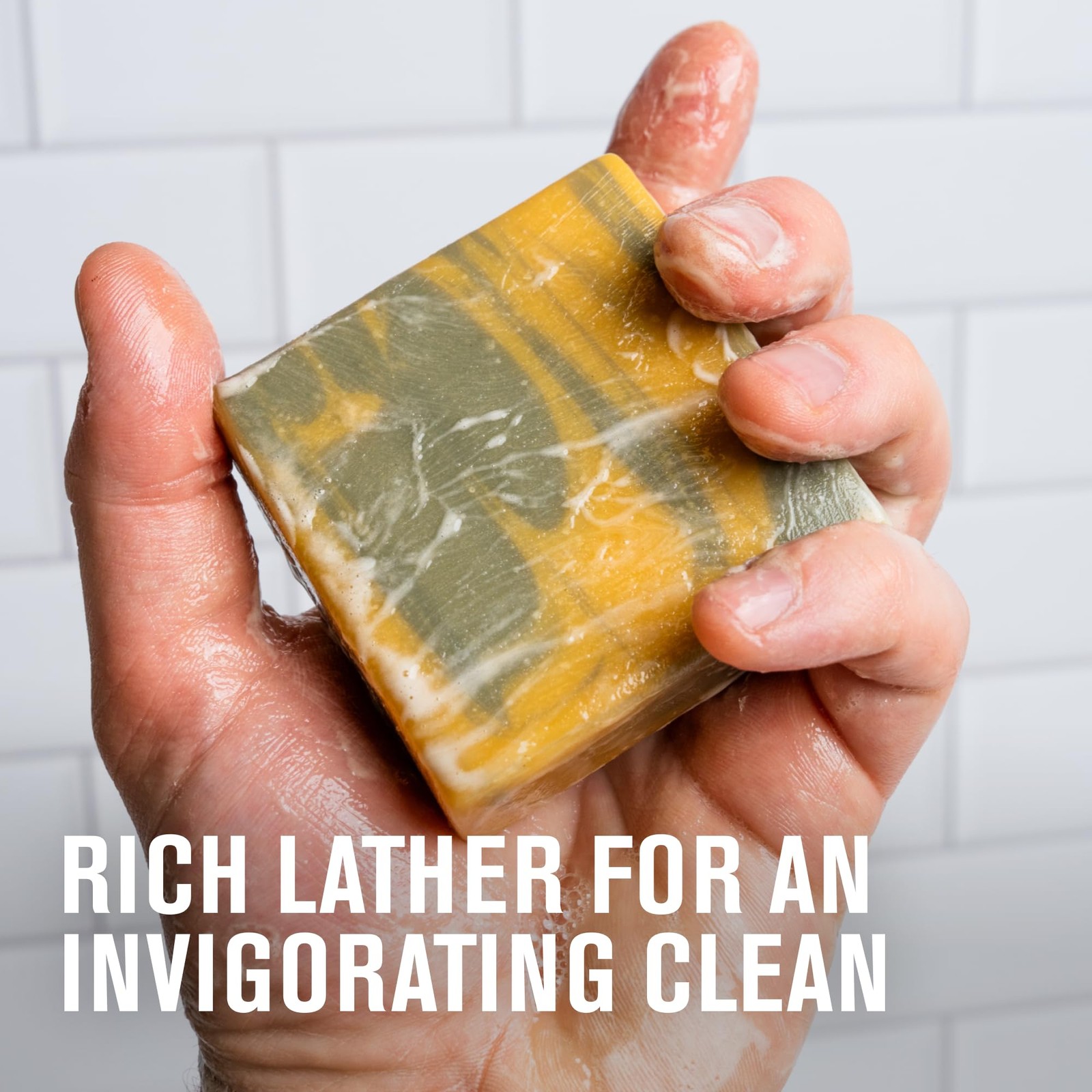 Cold Processed Mens Bar Soap – Subtle Amber + Sandalwood Scent – Deeply Clean…