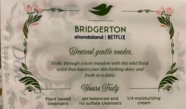 Dove BRIDGERTON 8 BARS Love & Meadows Bergamot Wildflowers LIMITED EDITION