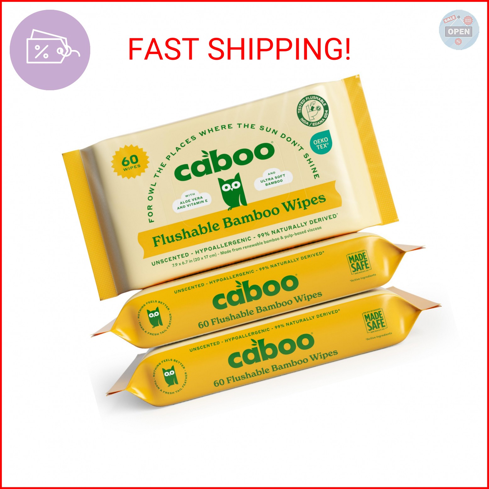 Caboo Tree Free Flushable Wipes, Certified Flushable, Septic Safe, Biodegradable