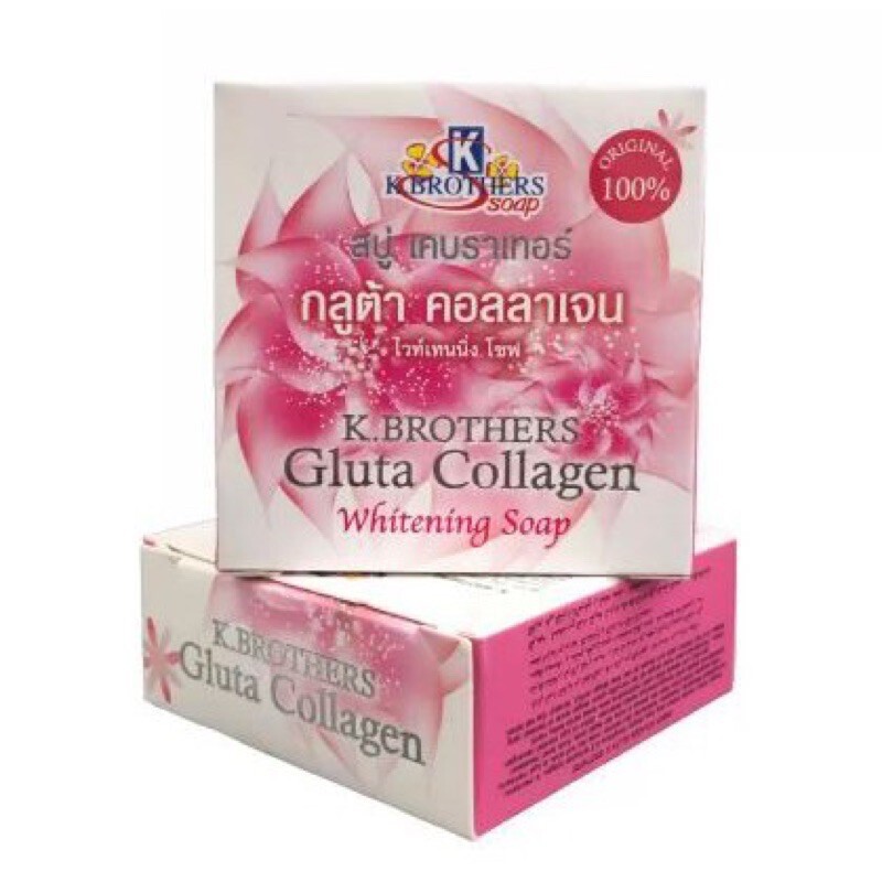 K.brothers gluta collagen soft & smooth Thai herbal whitening soap 60g. 6X