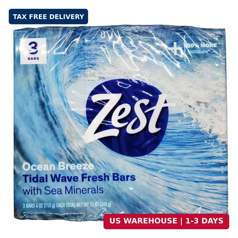Zest Bar Soap 3 ct, ocean breeze, 12 Ounce