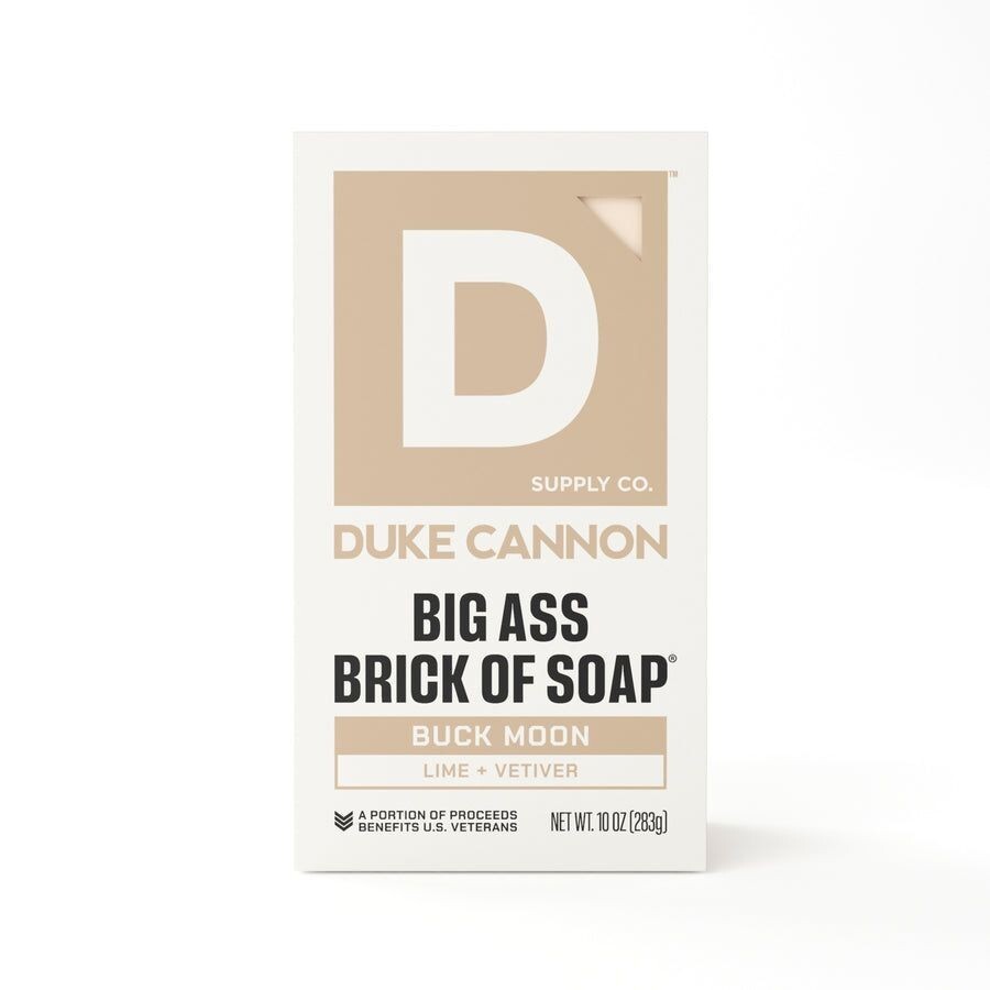 Duke Cannon Buck Moon Big Ass Brick of Soap Men 10oz Vetiver Lime Benefit Vets