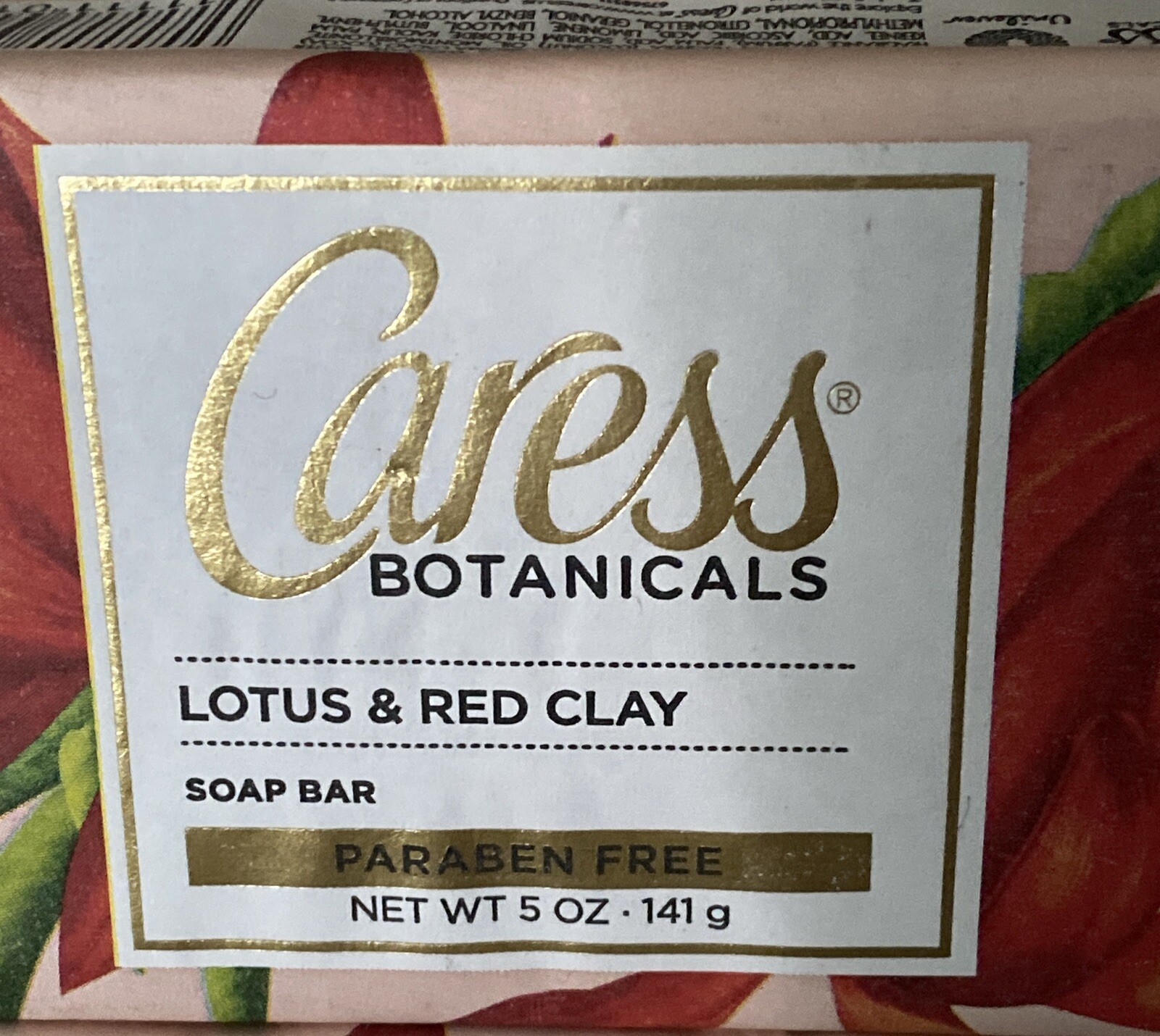 Caress Botanicals Bar Soap Lotus & Red Clay Paraben Free 5 oz each Bar 2 Pack