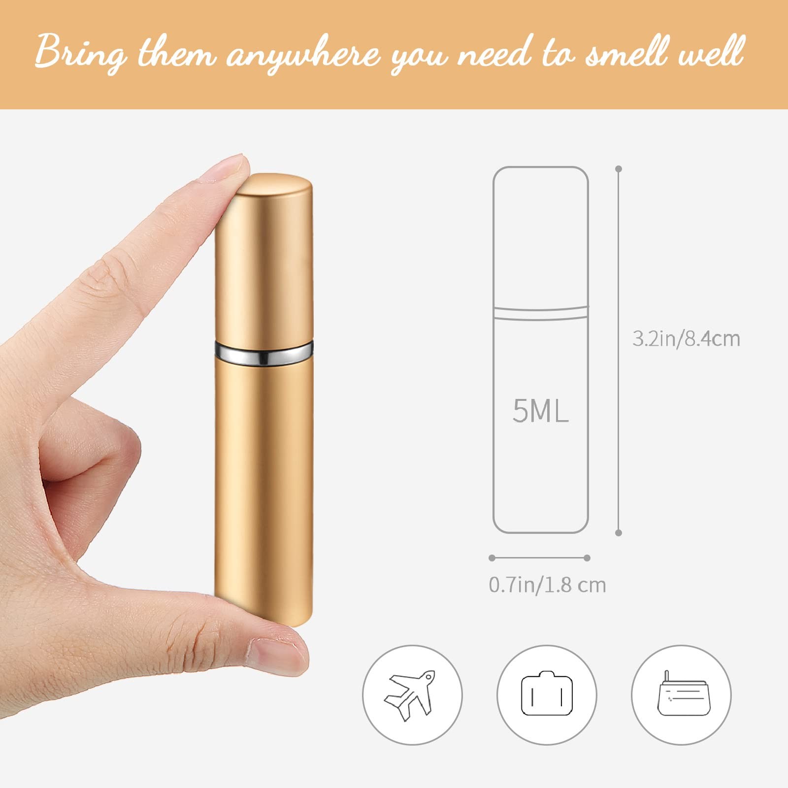 Motiskyy 70x 5ml Refillable Perfume Atomizers Bulk Mini Travel Cologne Sprayers
