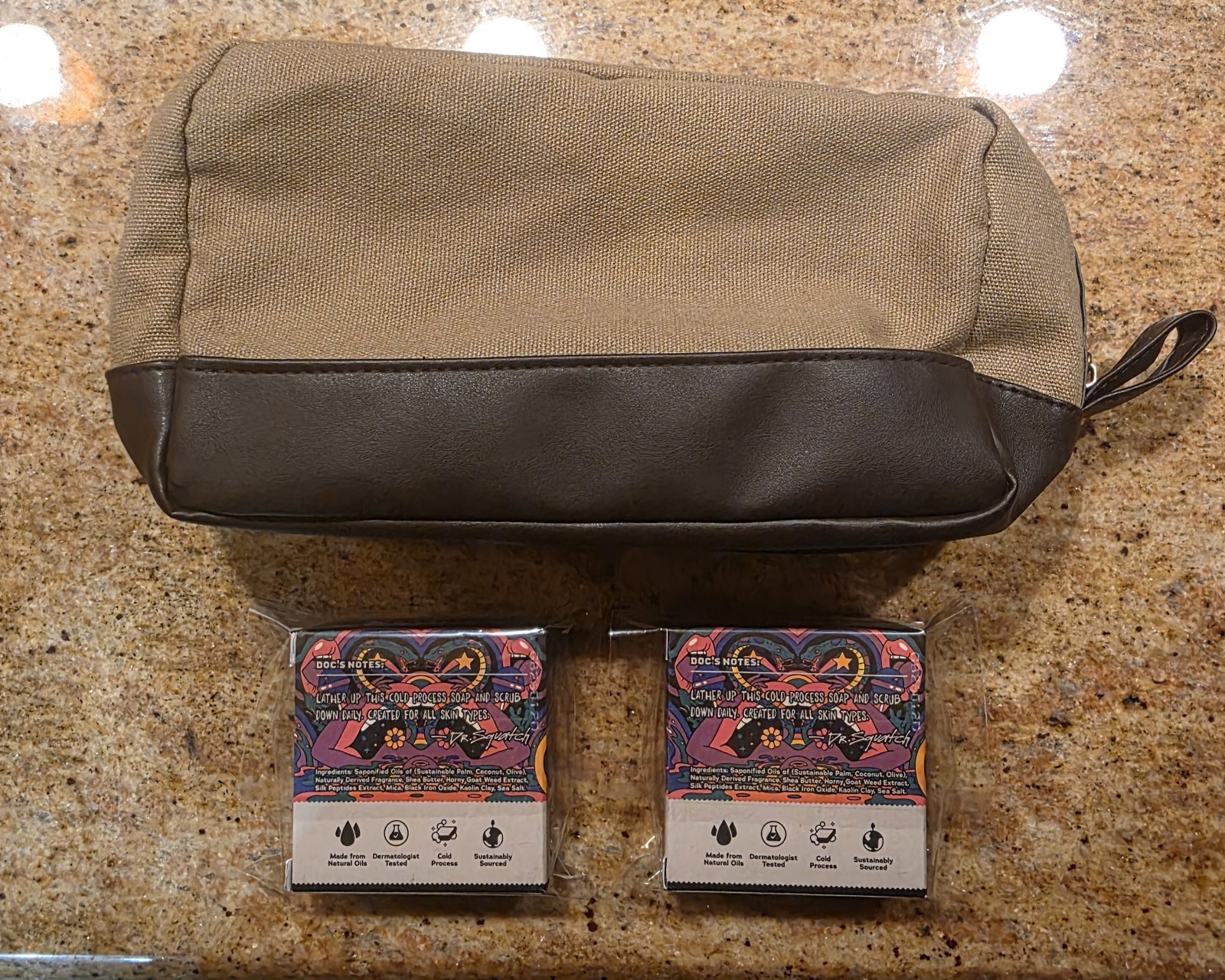 🧼Dr. Squatch Trojan Bricc’d Up Limited Edition 2 Bars Soap and Toiletry Bag 🧼