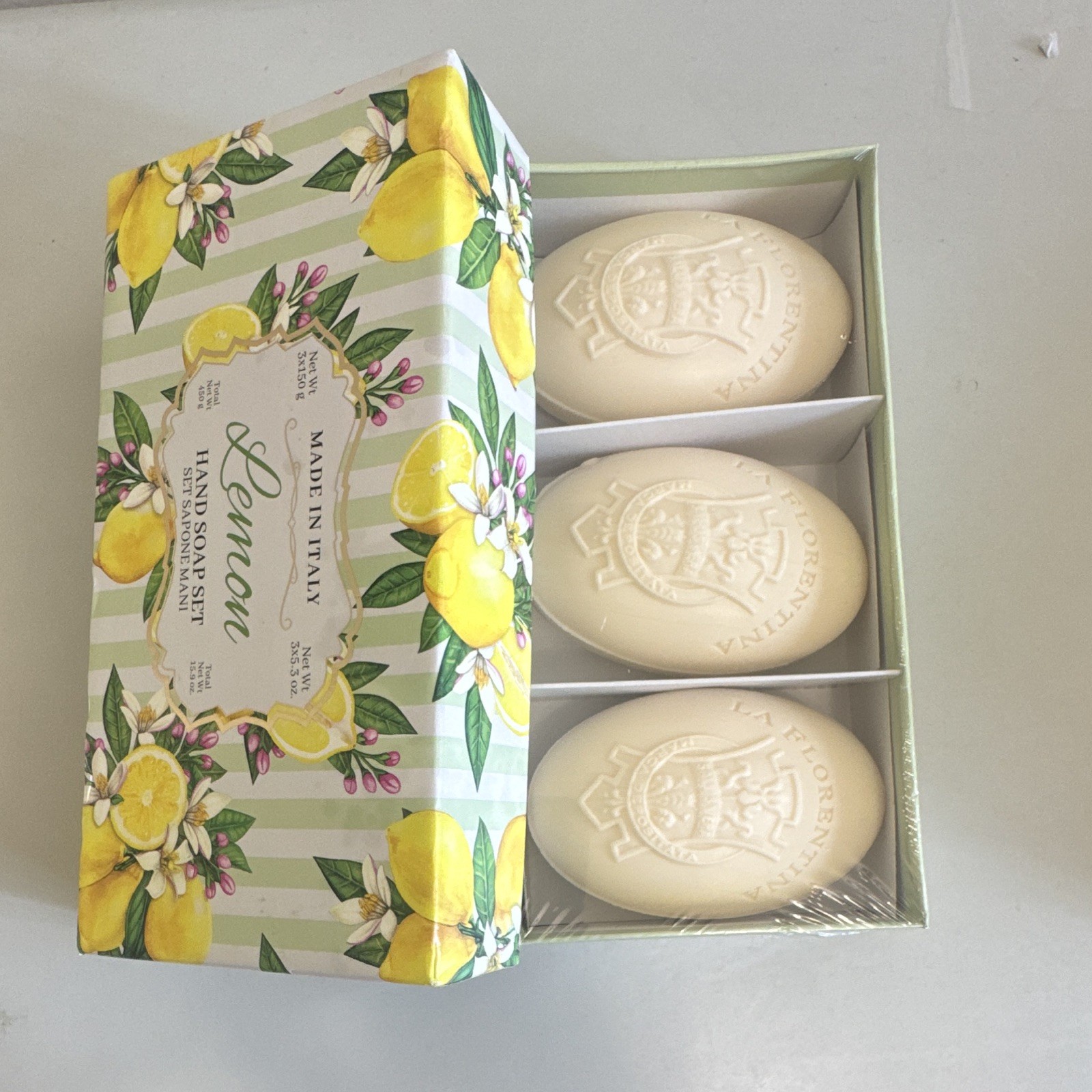Saponerie Mario Fissi Lemon Moisturizing Hand Soap Set 3x150g Made in Italy