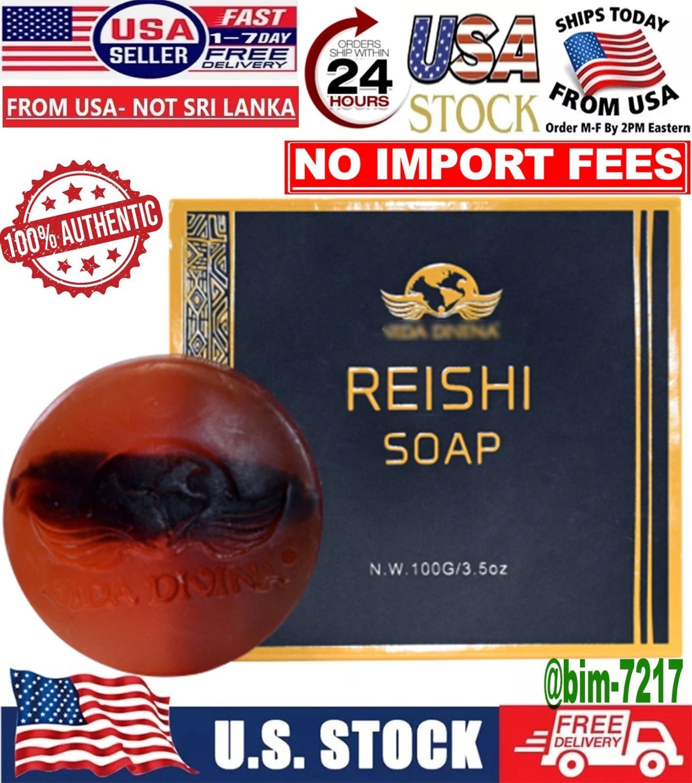 VlDA DlVlNA Reishi Soap 100g Herbal Bar Cleanser Hydrating Skin🔥 US Seller🔥