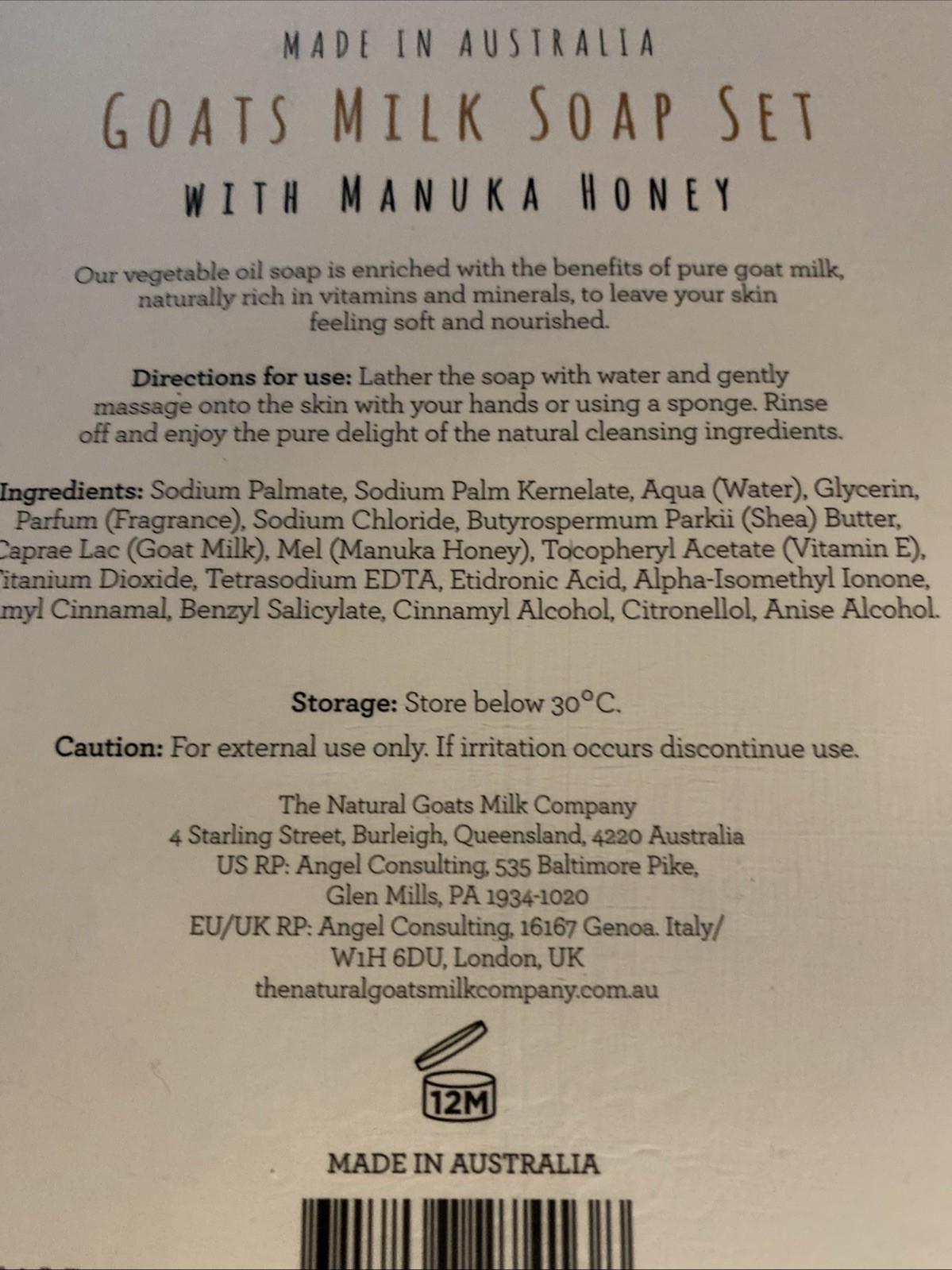 The Natural Company GOAT Milk And Manuka Honey