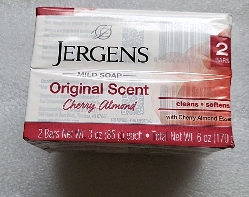 JERGENS MILD SOAP Original Scent Cherry Almond 5 Two packs 10 Total Bars 3 OZ ea