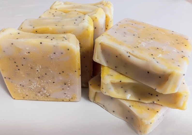 Lemon Poppy Seed Soap | Cold Process Essential Oil Bar | Handmade