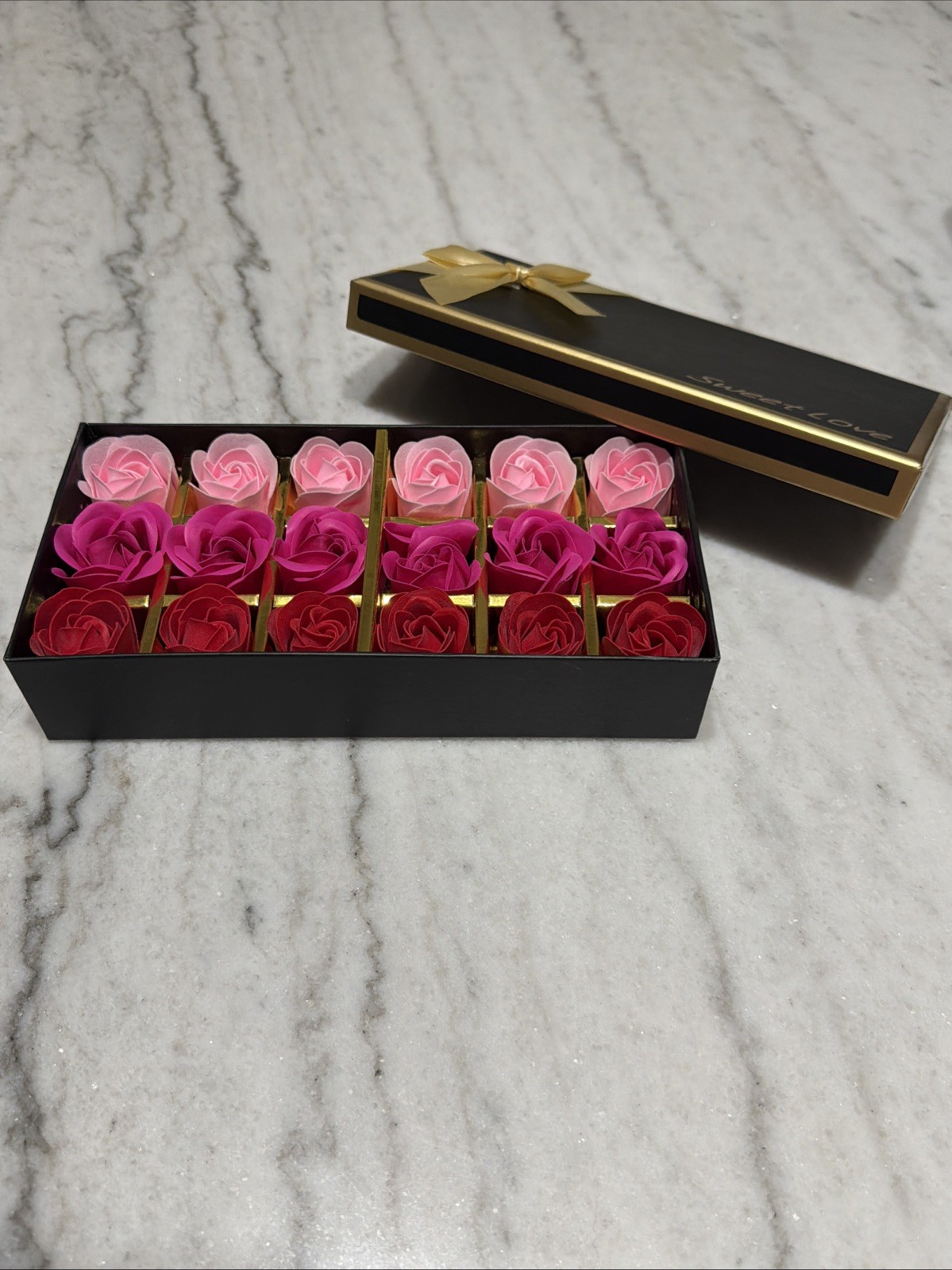 Rose Flower Soap Petals Gift Set 18PCS Pink Scented for Her