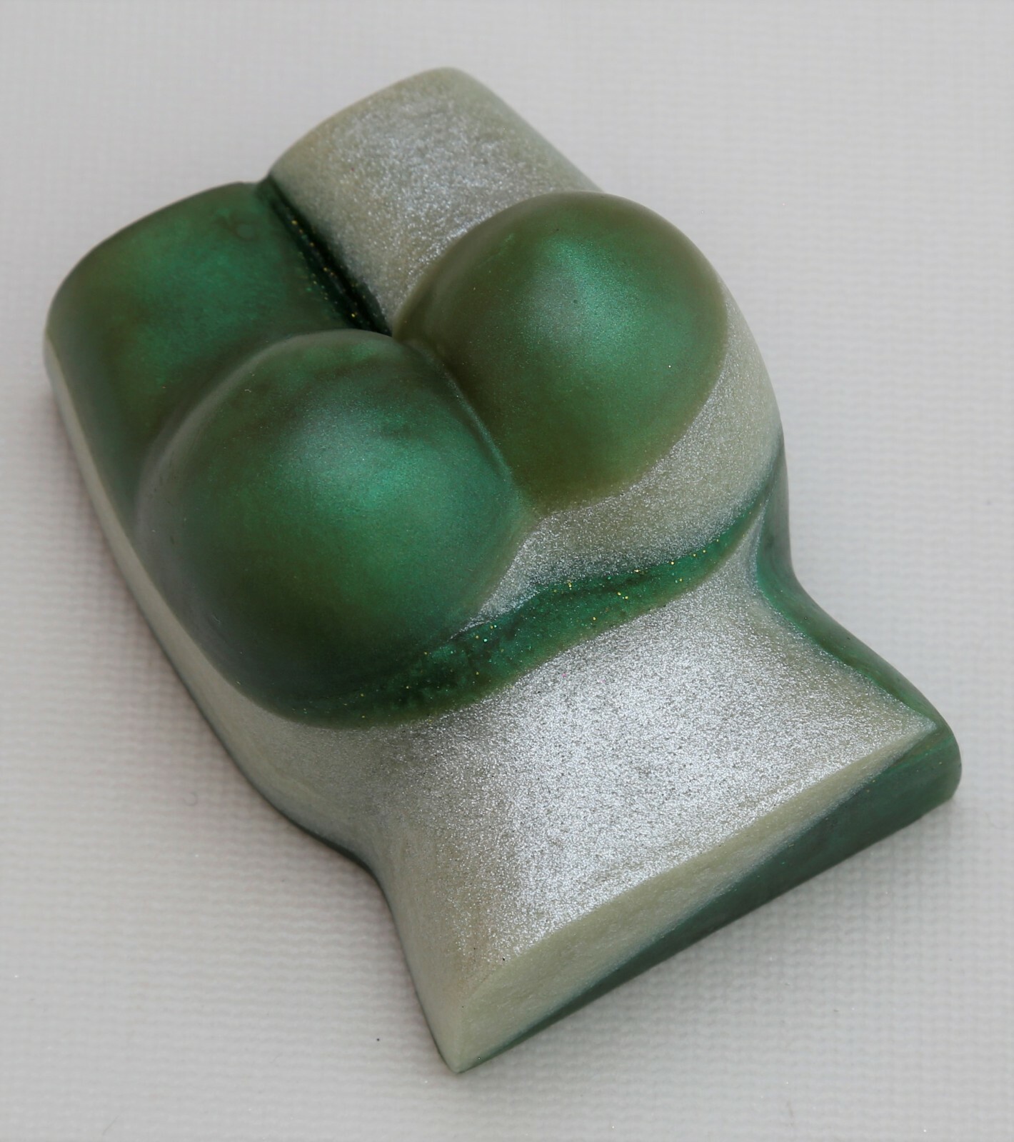 PearcASSo, sudsy butt in green & precious metals, scented w/pear, muguet, quince