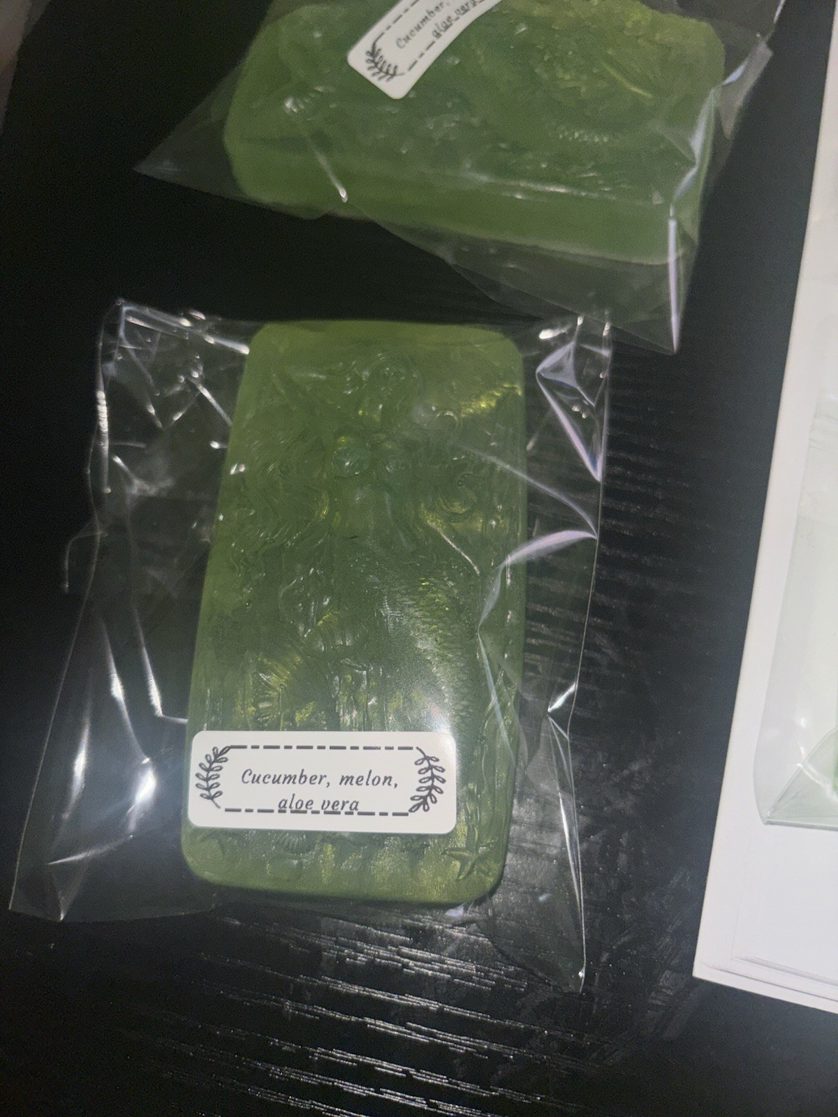 Cucumber Melon Aloe Vera Scent Body Bar Soap Green Rectangular Unisex