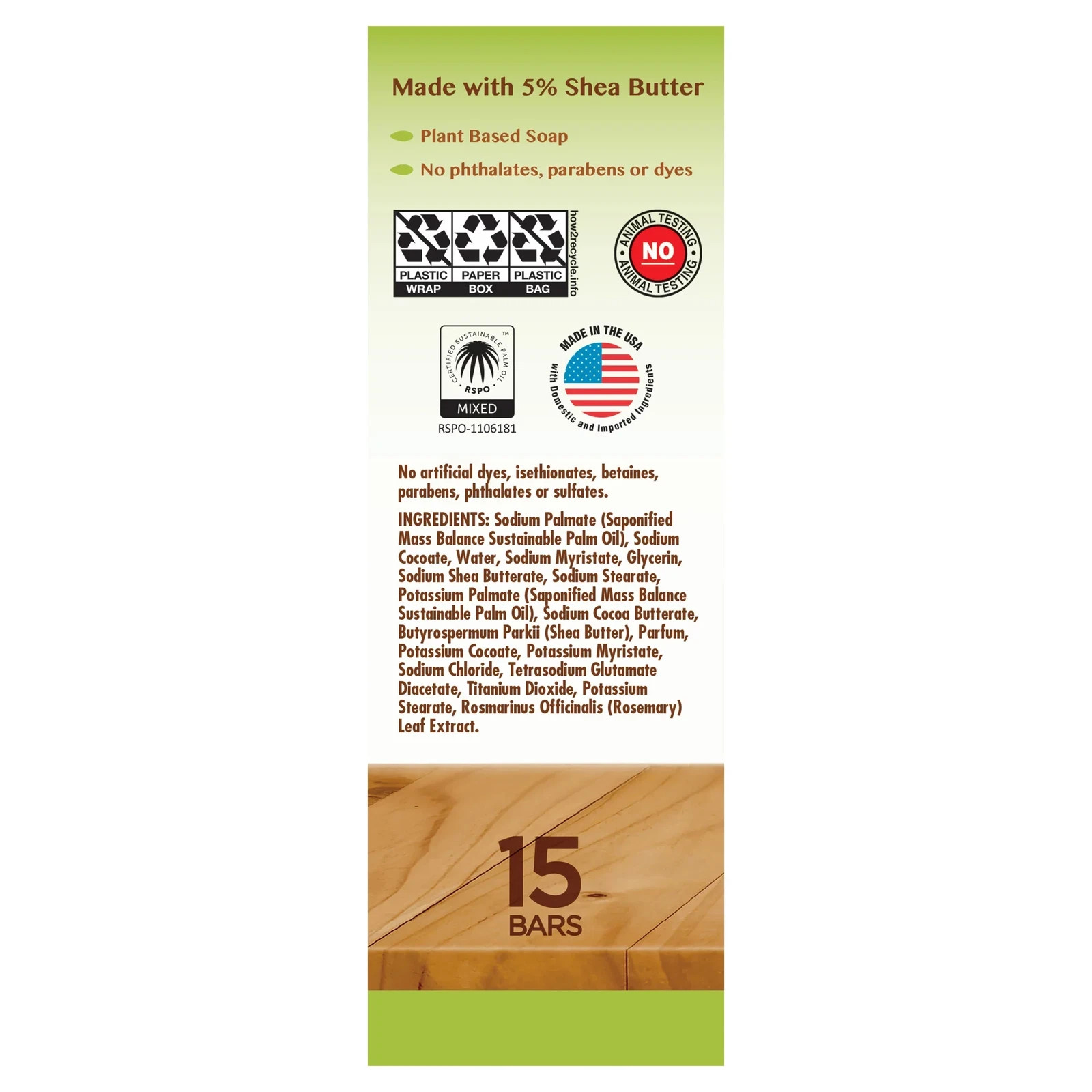 Kirkland Signature Bar Soap with Shea Butter 15 Bars Pack No Parabens