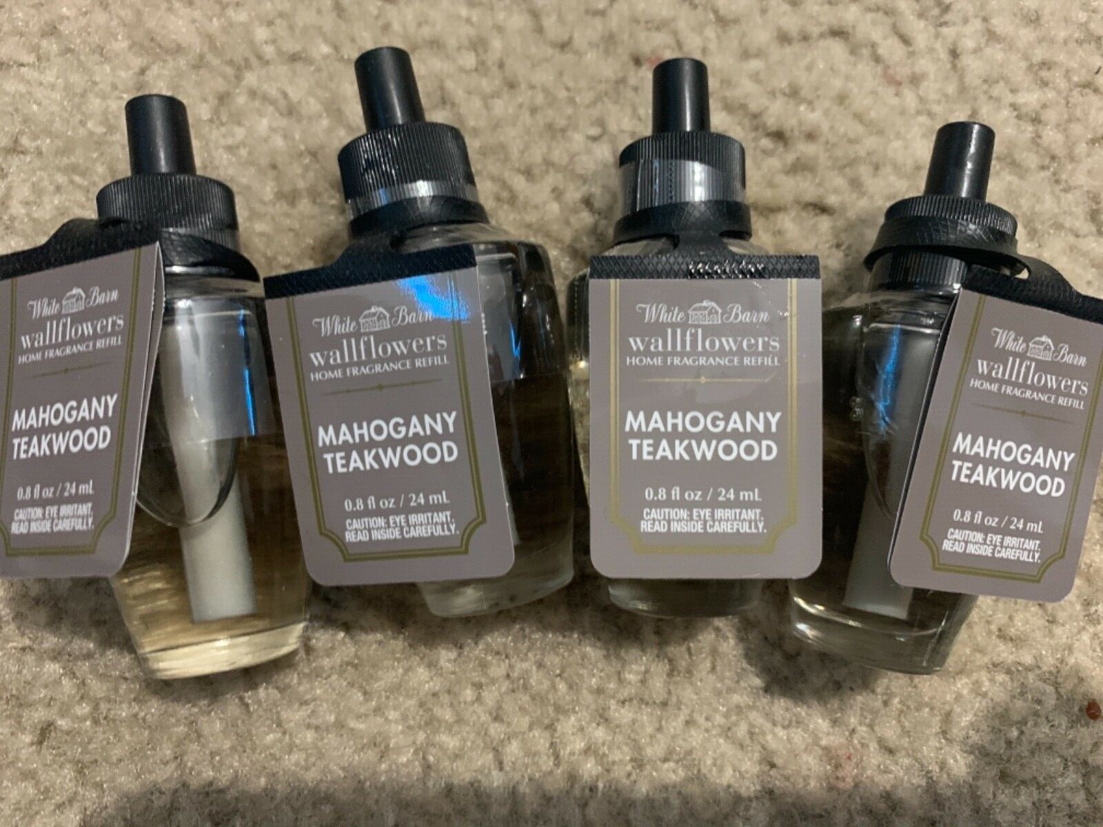 Bath & Body Works Wallflowers NEW Refill Plug-Ins Lot 4 MAHOGANY TEAKWOOD