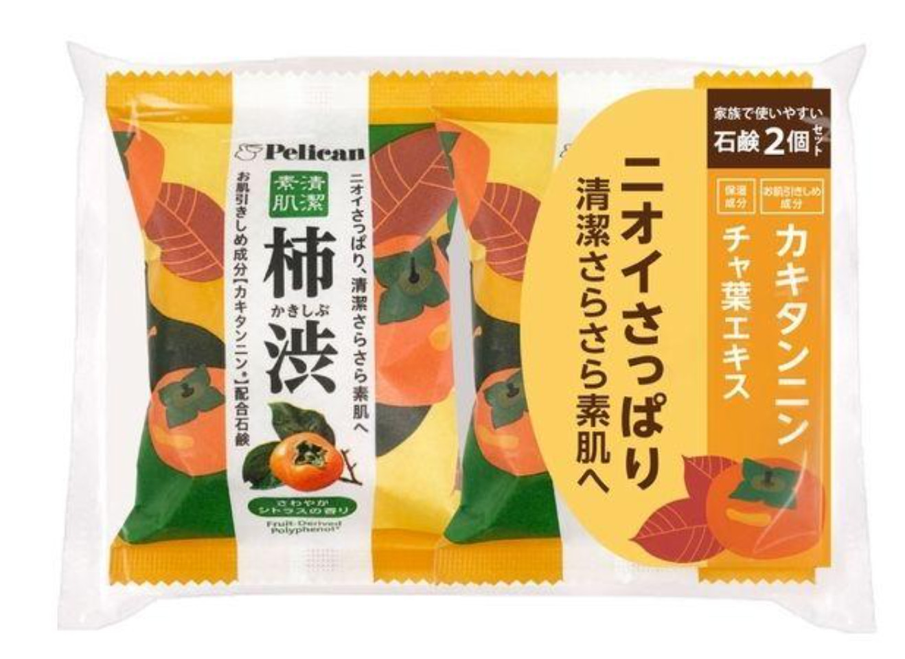 Pelican persimmon Astringent Family soap 80 g x 4 【4 pcs Set】
