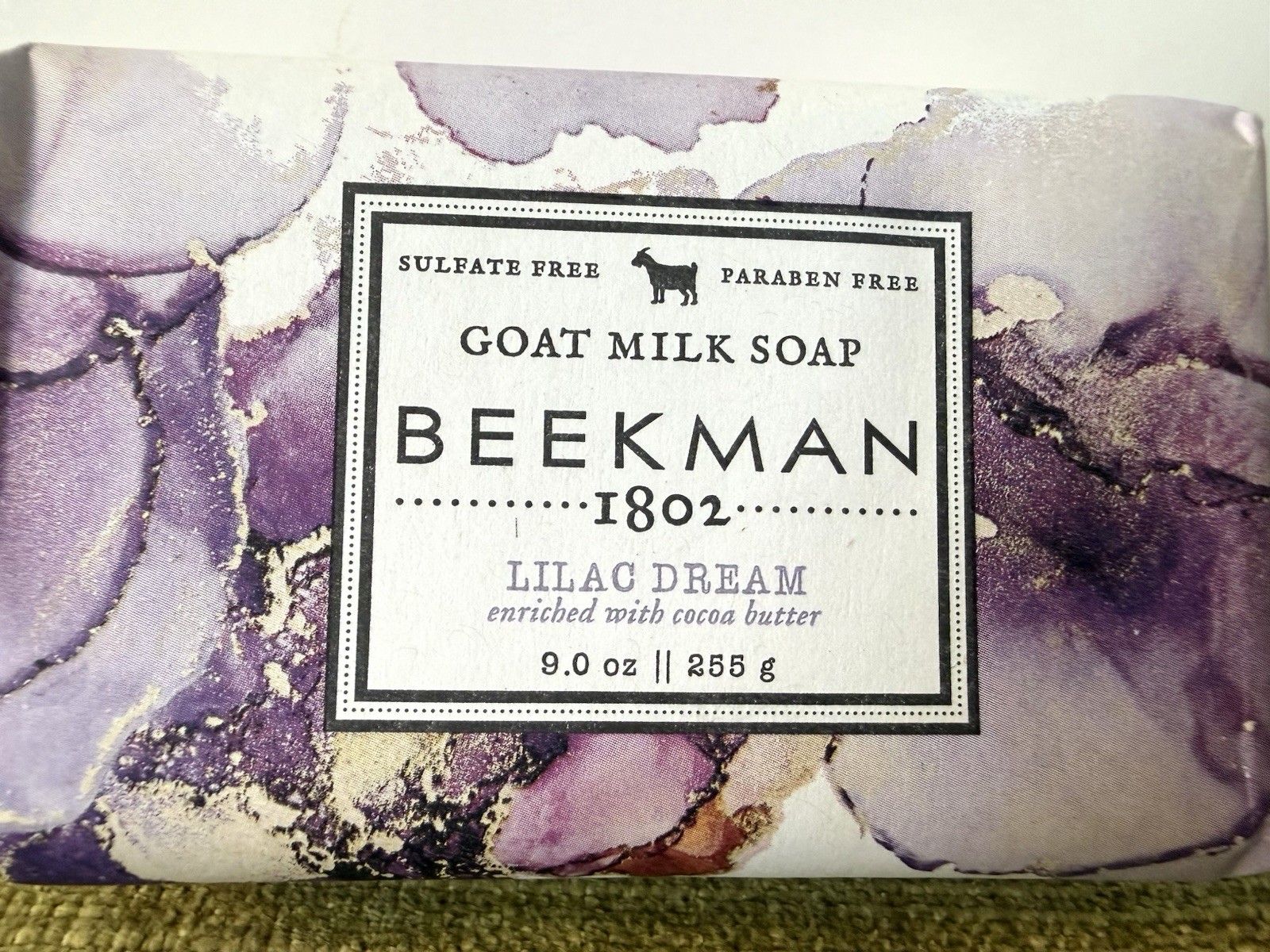 BEEKMAN 1802 LILAC DREAM BAR GOAT MILK SOAP 9oz NEW SHIPPING FREE
