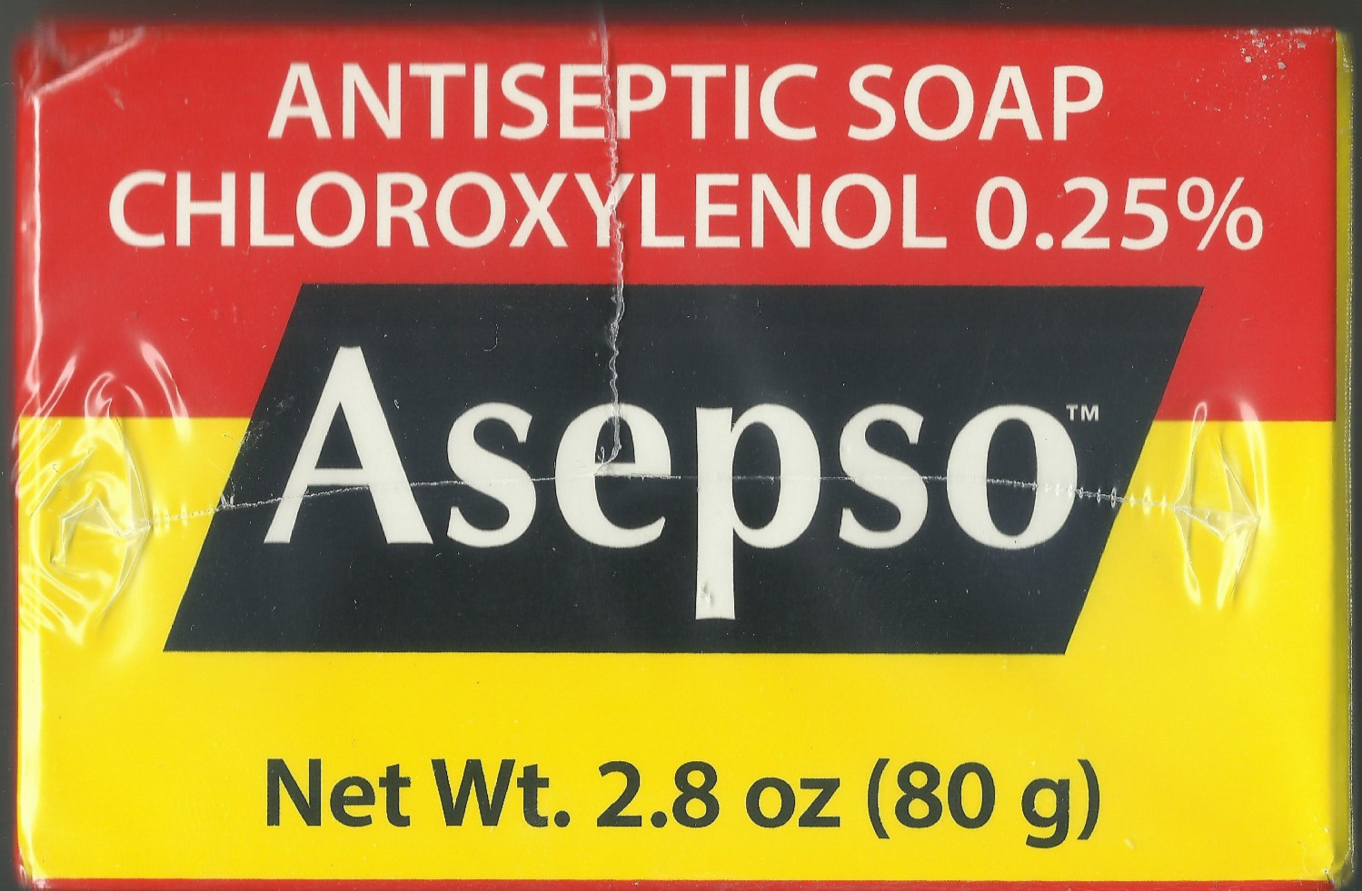 1 Bar 2.8 oz = 80 grams Asepso Antiseptic Skin Soap with Chloroxylenol 0.25%
