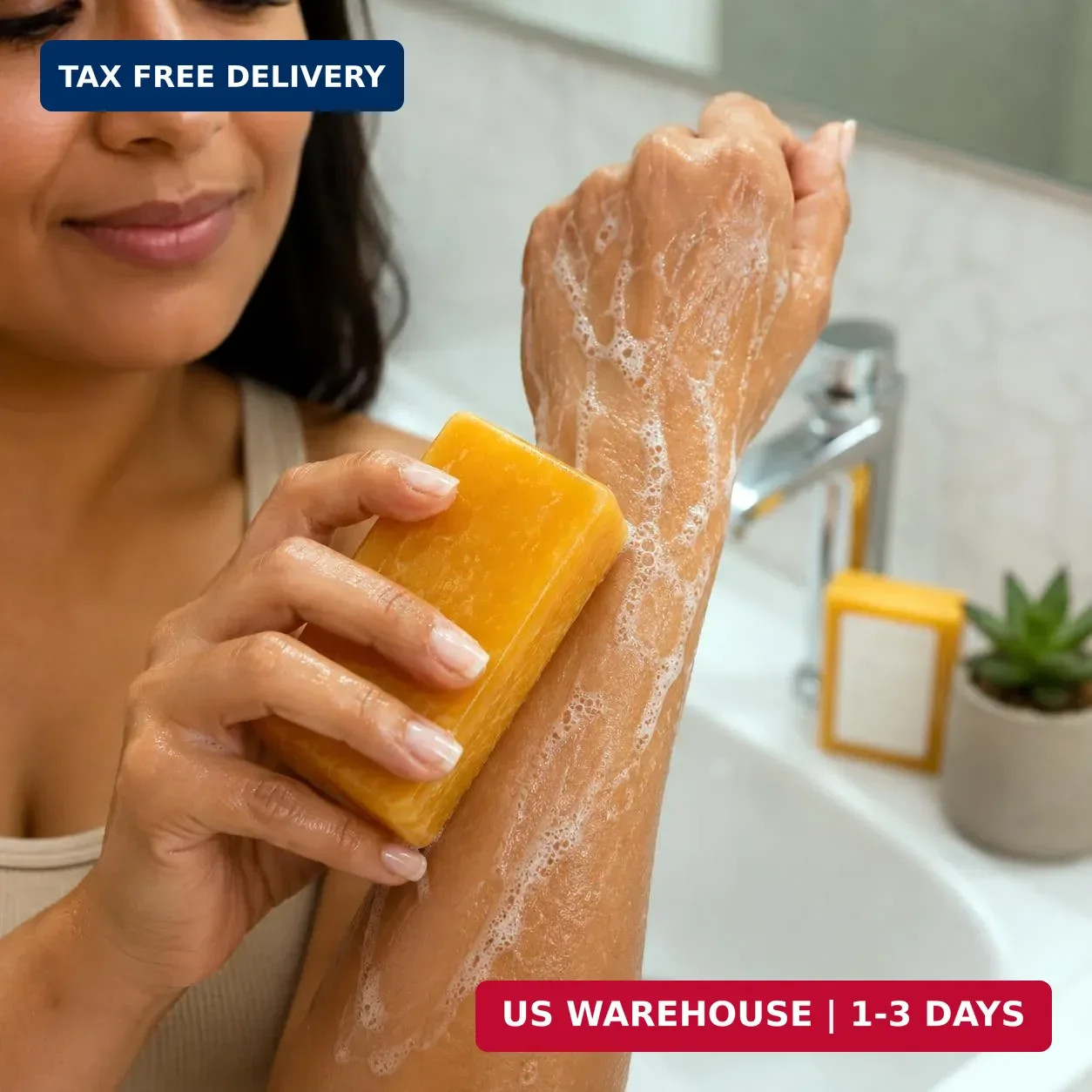 OKAY Turmeric Soap Bar 5.5 oz – Brightening Facial & Body Cleansing Bar for Even