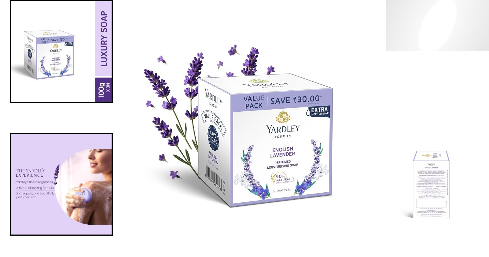 Indulge in English Lavender Luxury Soap – 3 x 100g for Whole Body Care