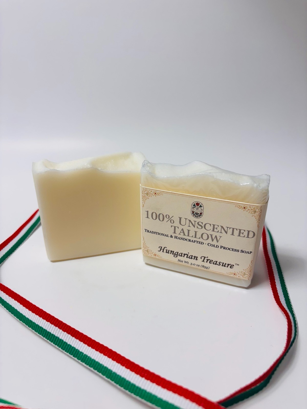 Pure Beef Tallow Soap Bar: Grass-Fed, Unscented + Sensitive Skin Safe (3.3 oz)