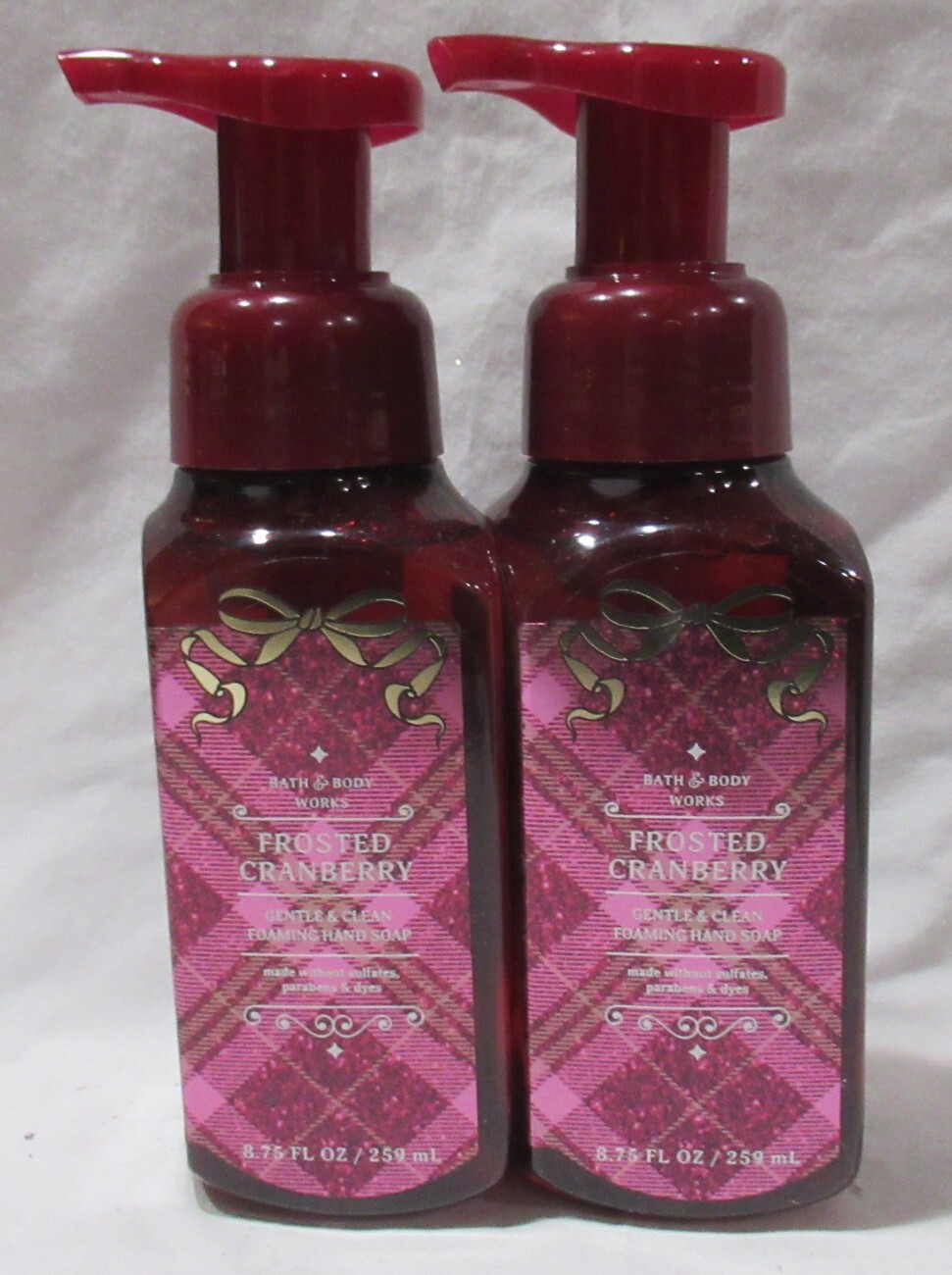 Bath & Body Works Gentle & Clean Foaming Hand Soap Set Lot 2 FROSTED CRANBERRY