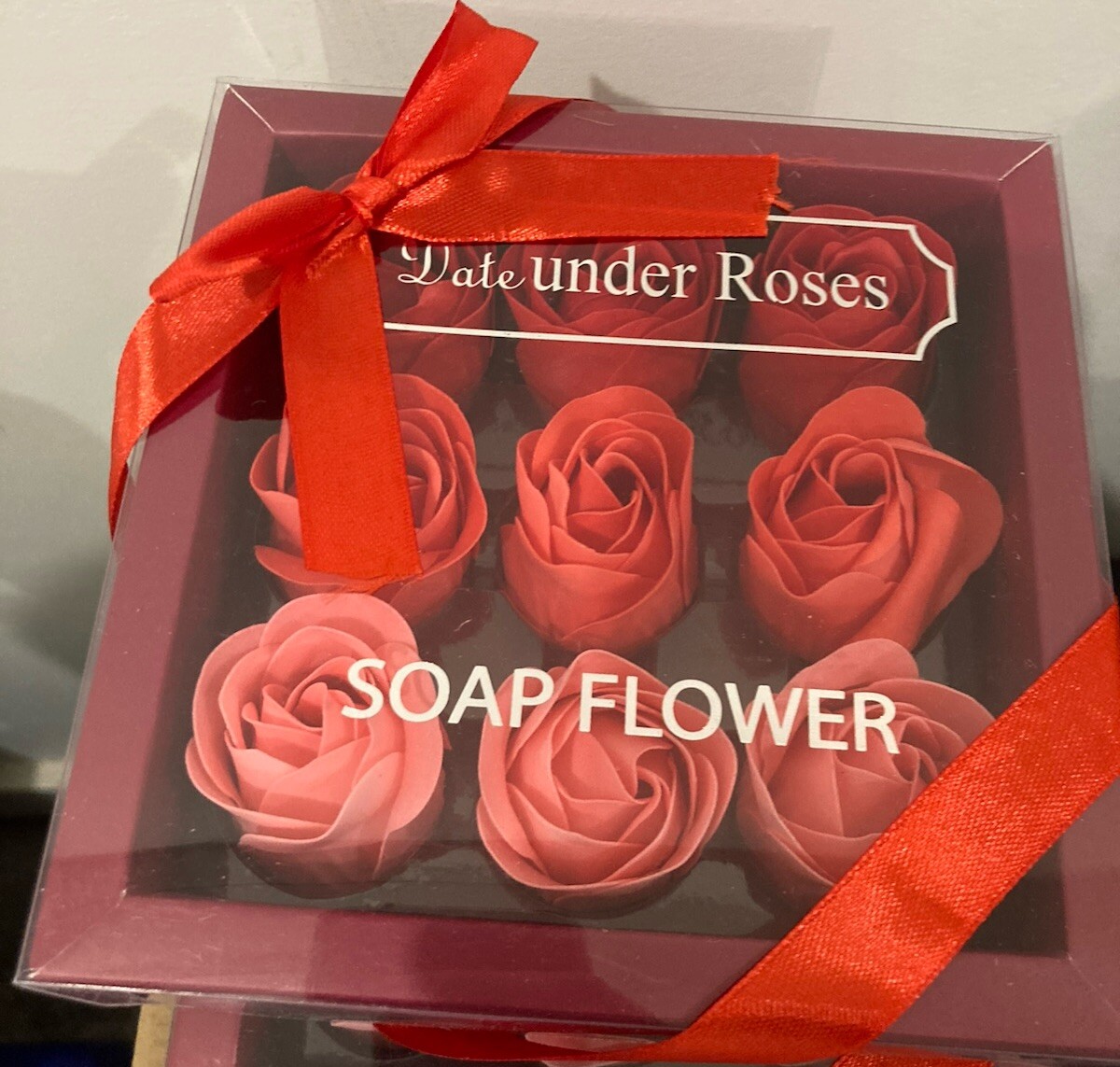 9 Pc Red Gift Box Essential Oil Soap Bath Flowers Valentine’s Day Love Wife