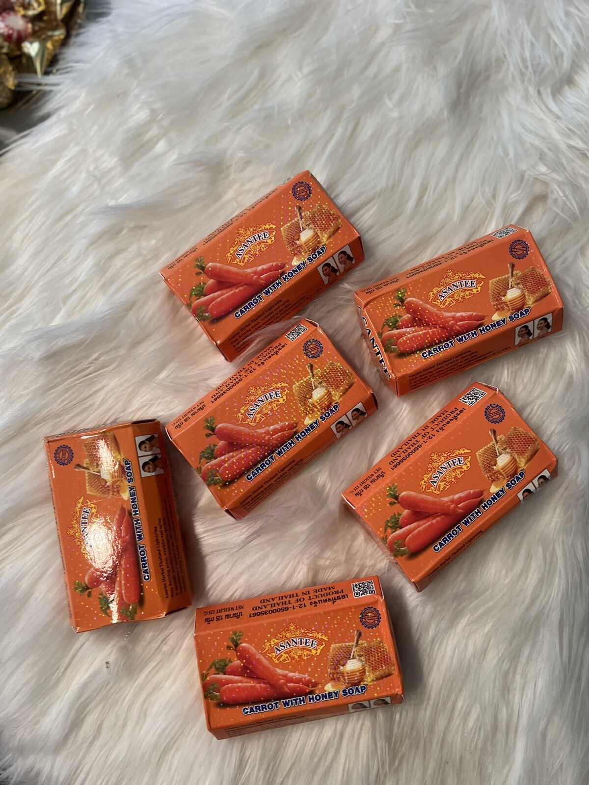 6 Bars x 125g Soap Carrot and Honey Asantee Face And body Anti Acne