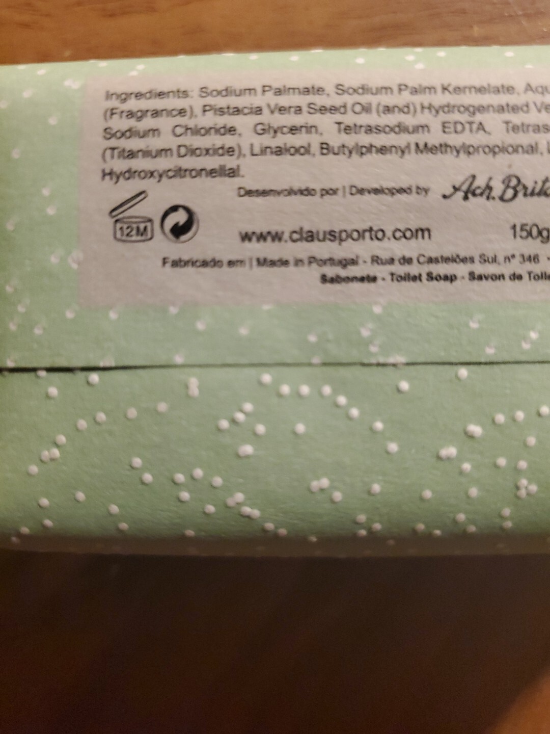CLAUS PORTO Soap Bar Wax Sealed Spring Lettuce Made In Portugal 5.3 oz